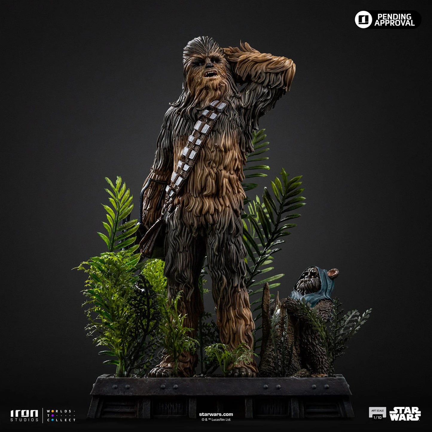 Preventa Resina Chewbacca & Tokkat Figura Star Wars Iron (Licencia) Estudio