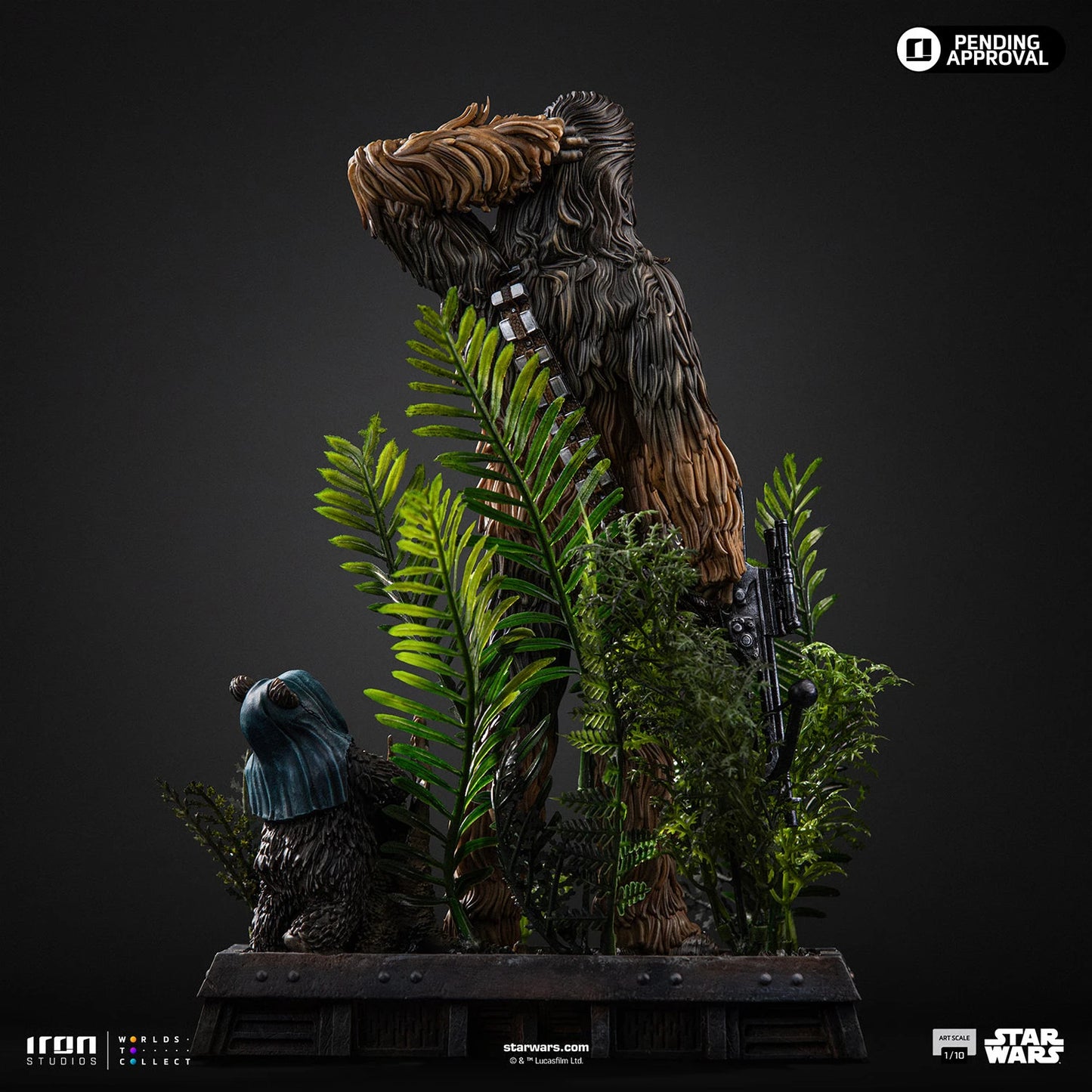 Preventa Resina Chewbacca & Tokkat Figura Star Wars Iron (Licencia) Estudio