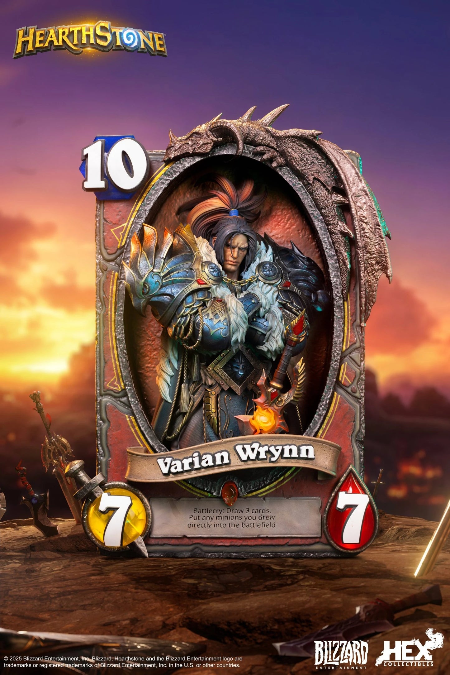 Preventa Resina Varian Wrynn Figura Hearthstone  Hex Collectibles & Blizzard Entertainment (Licencia) Estudio