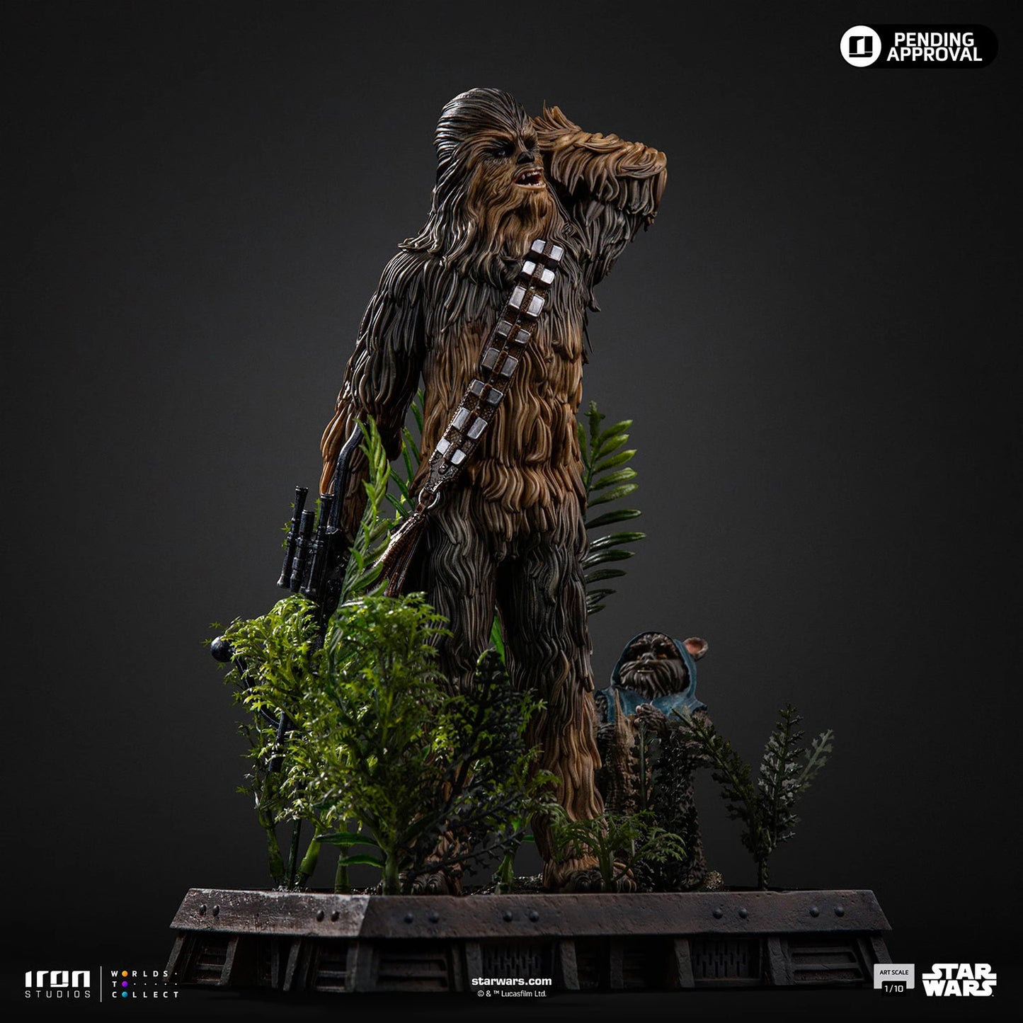 Preventa Resina Chewbacca & Tokkat Figura Star Wars Iron (Licencia) Estudio