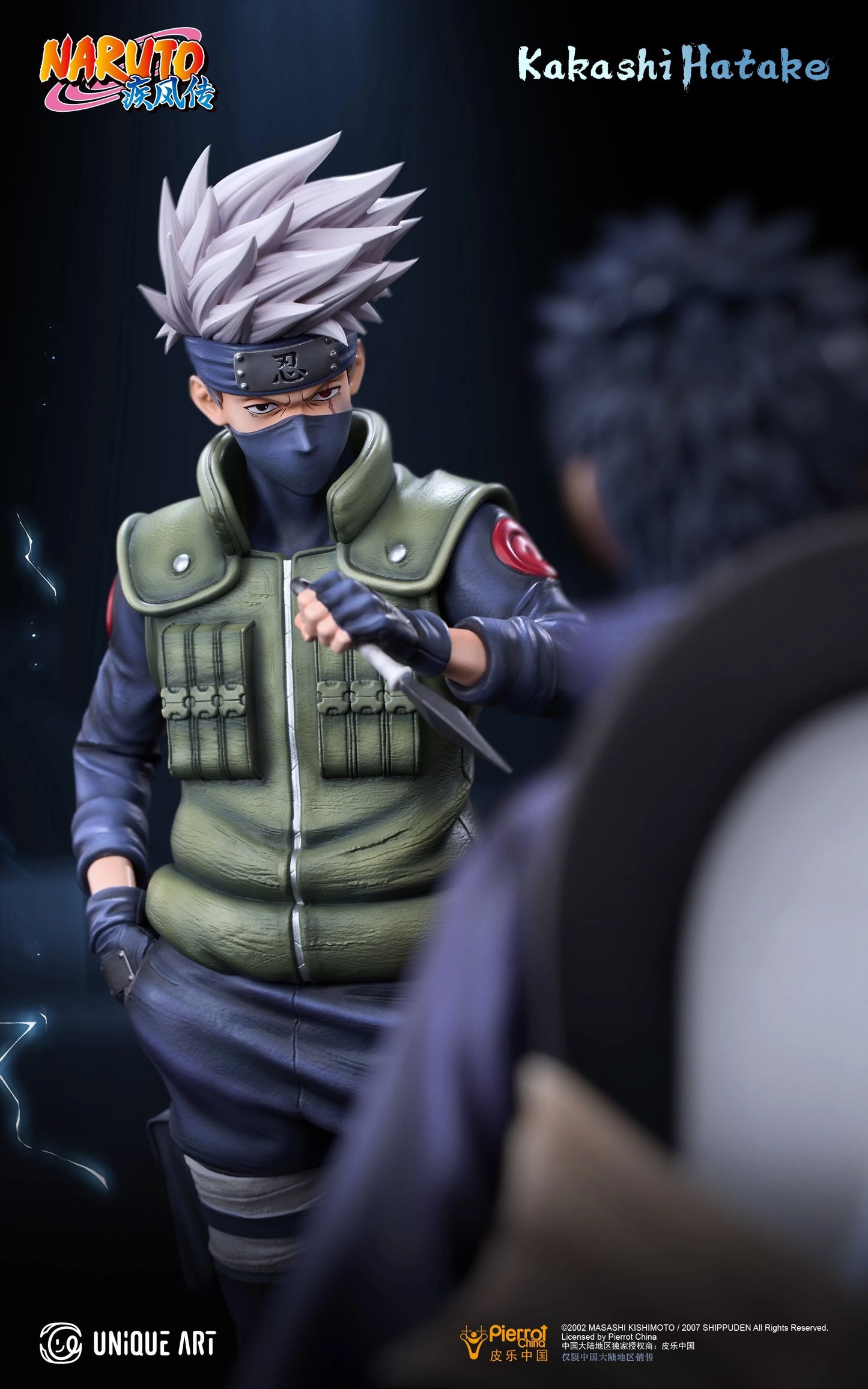 Preventa Resina Kakashi & Obito  Figura Naruto Unique Art (Licencia) Estudio