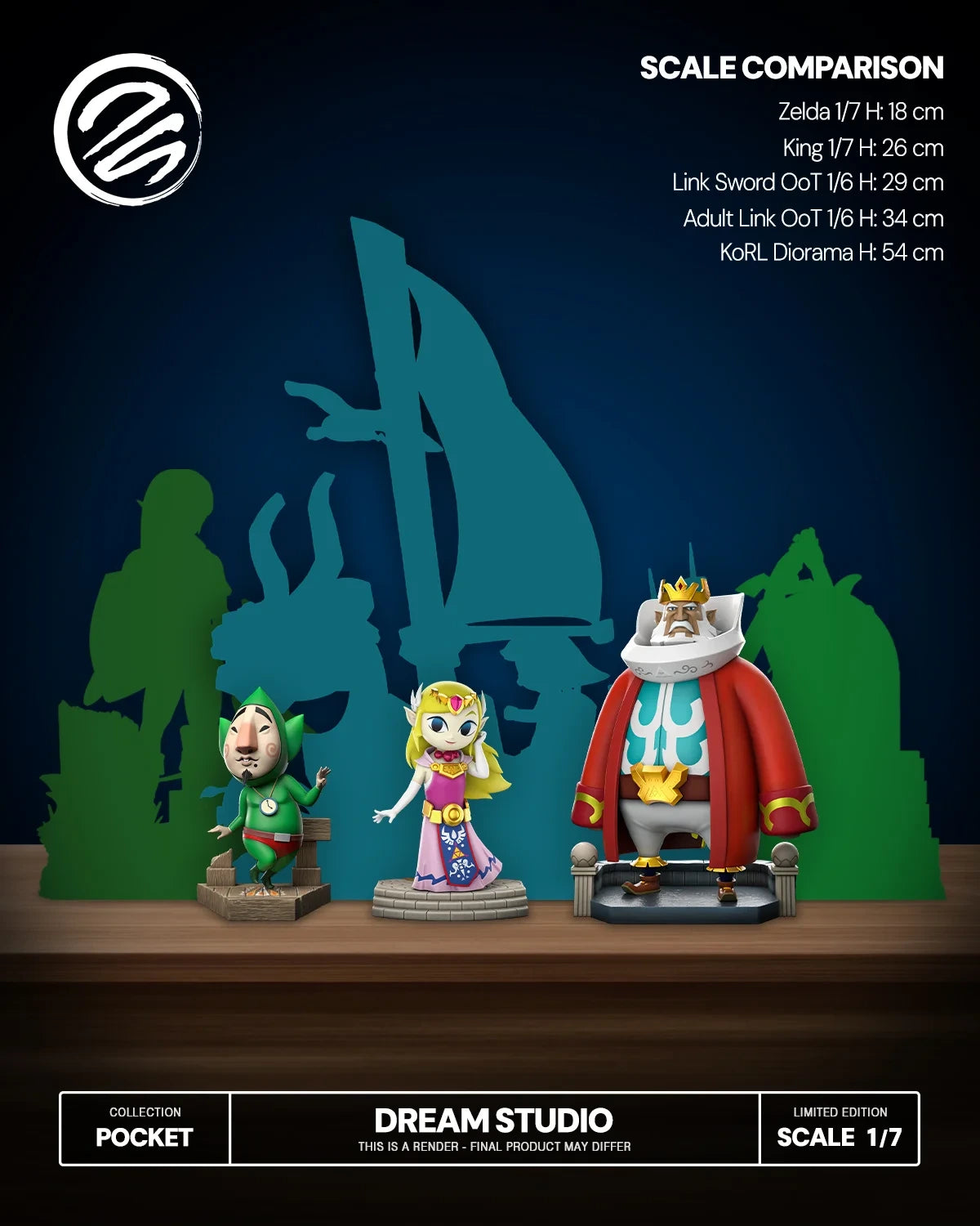 Preventa Resina Rey Hyrule & Princesa Zelda Figura The Legend of Zelda Dream Estudio