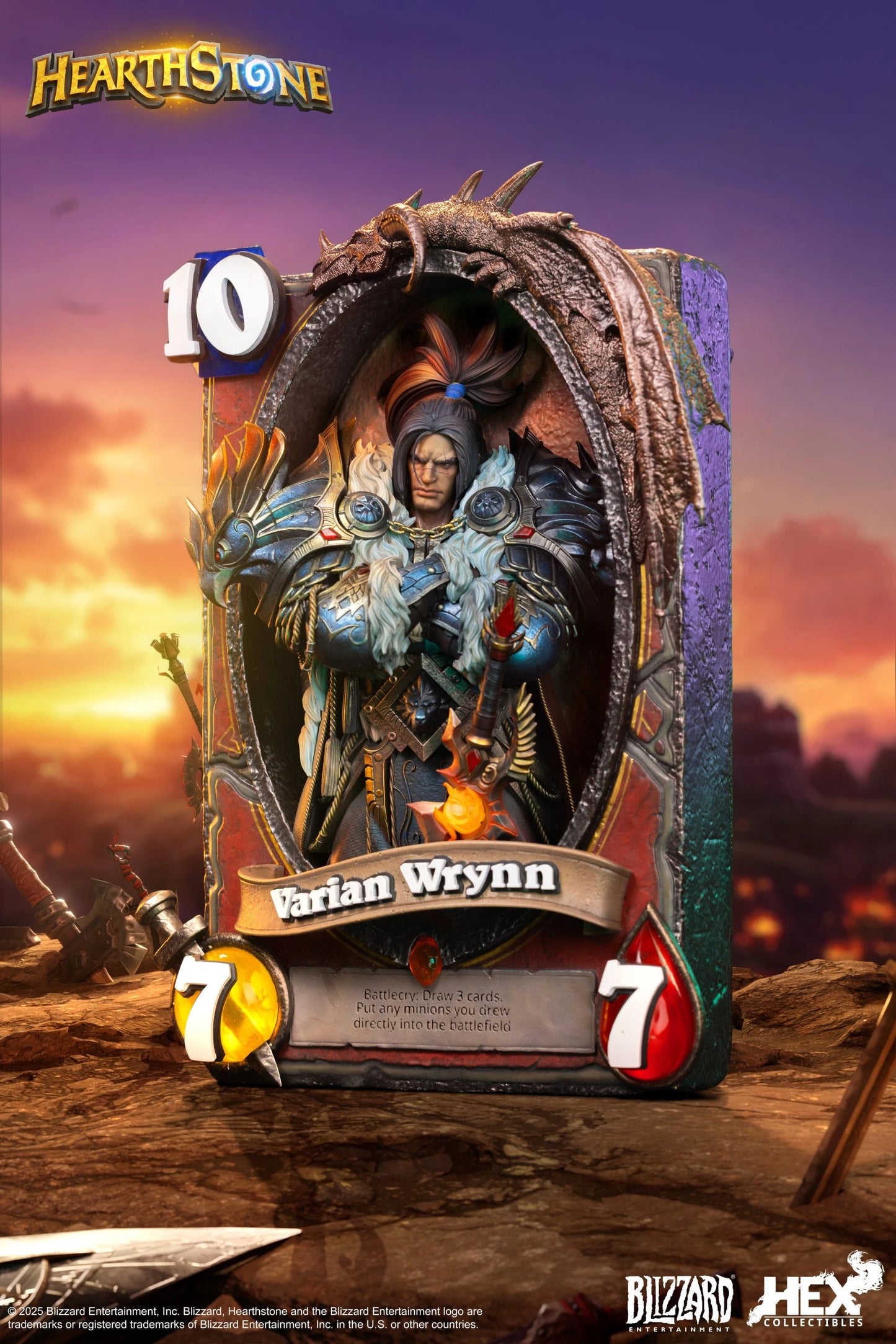 Preventa Resina Varian Wrynn Figura Hearthstone  Hex Collectibles & Blizzard Entertainment (Licencia) Estudio