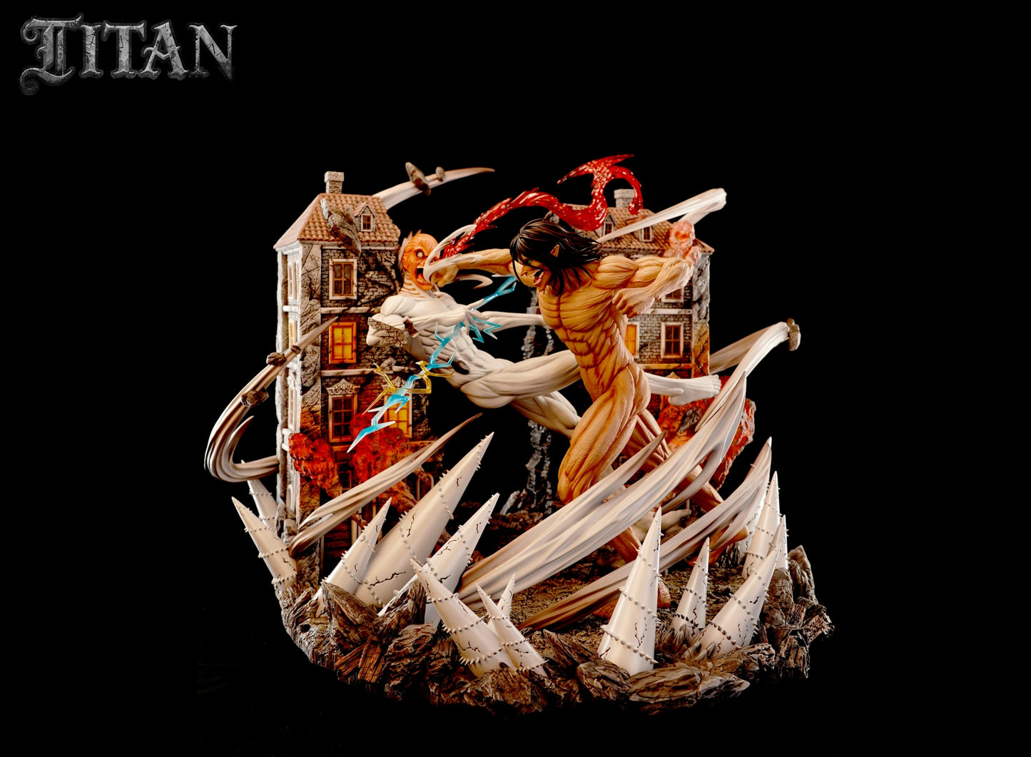 Preventa Resina Titán Martillo de Guerra vs Titán de Ataque Figura Attack On Titan TITAN Estudio