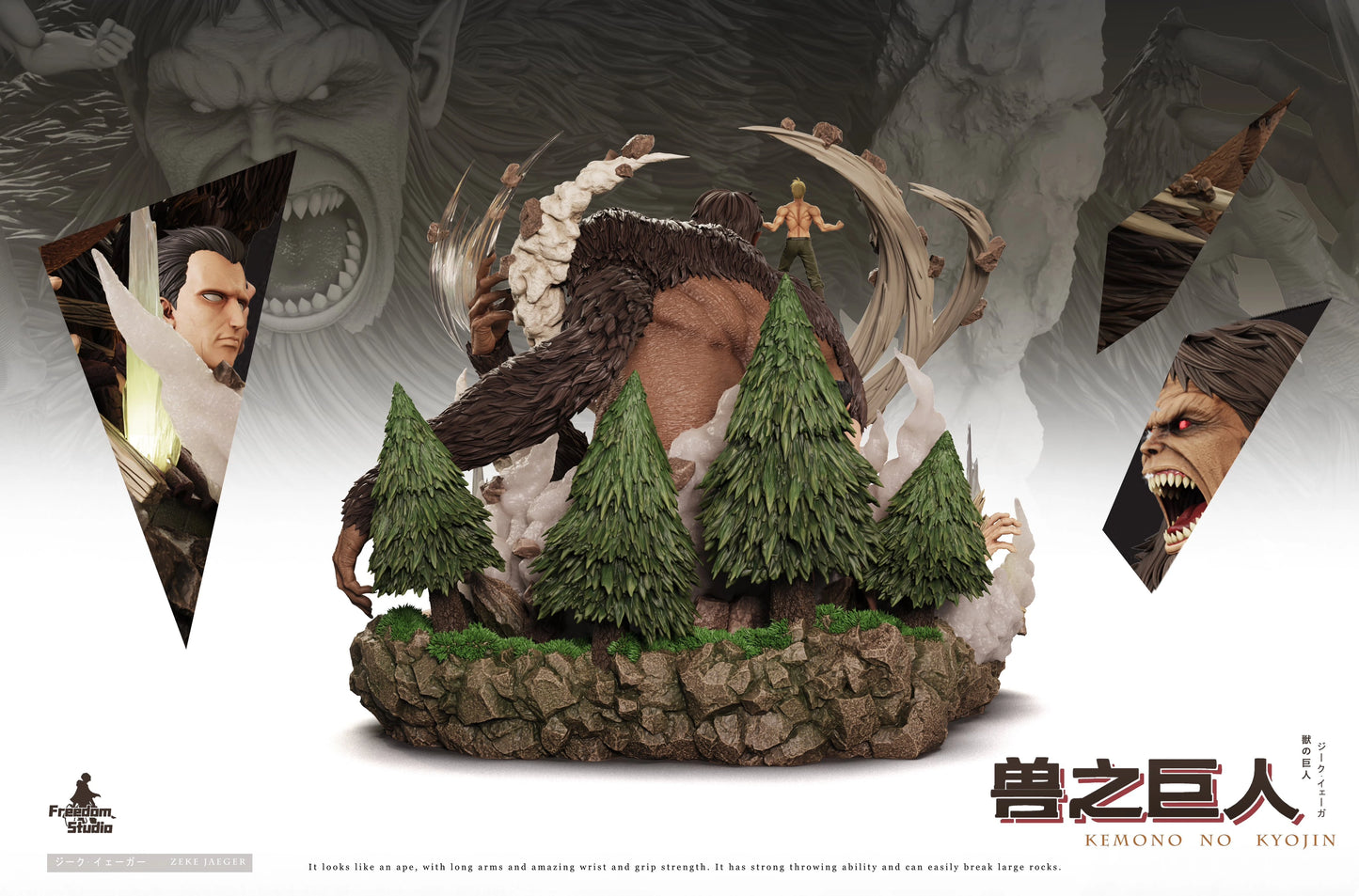 Preventa Resina Zeke Jaeger & Titan Bestia Figura Attack On Titan Freedom  Estudio