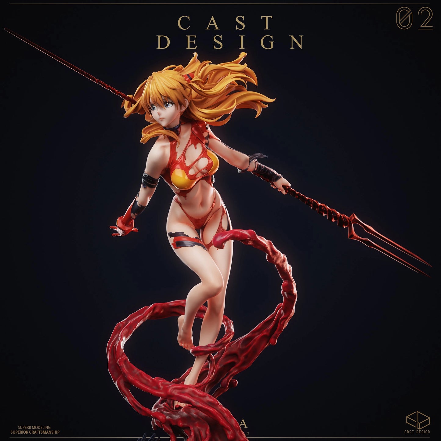 Preventa Resina Asuka Langley Figura Evangelion Cast Design Estudio