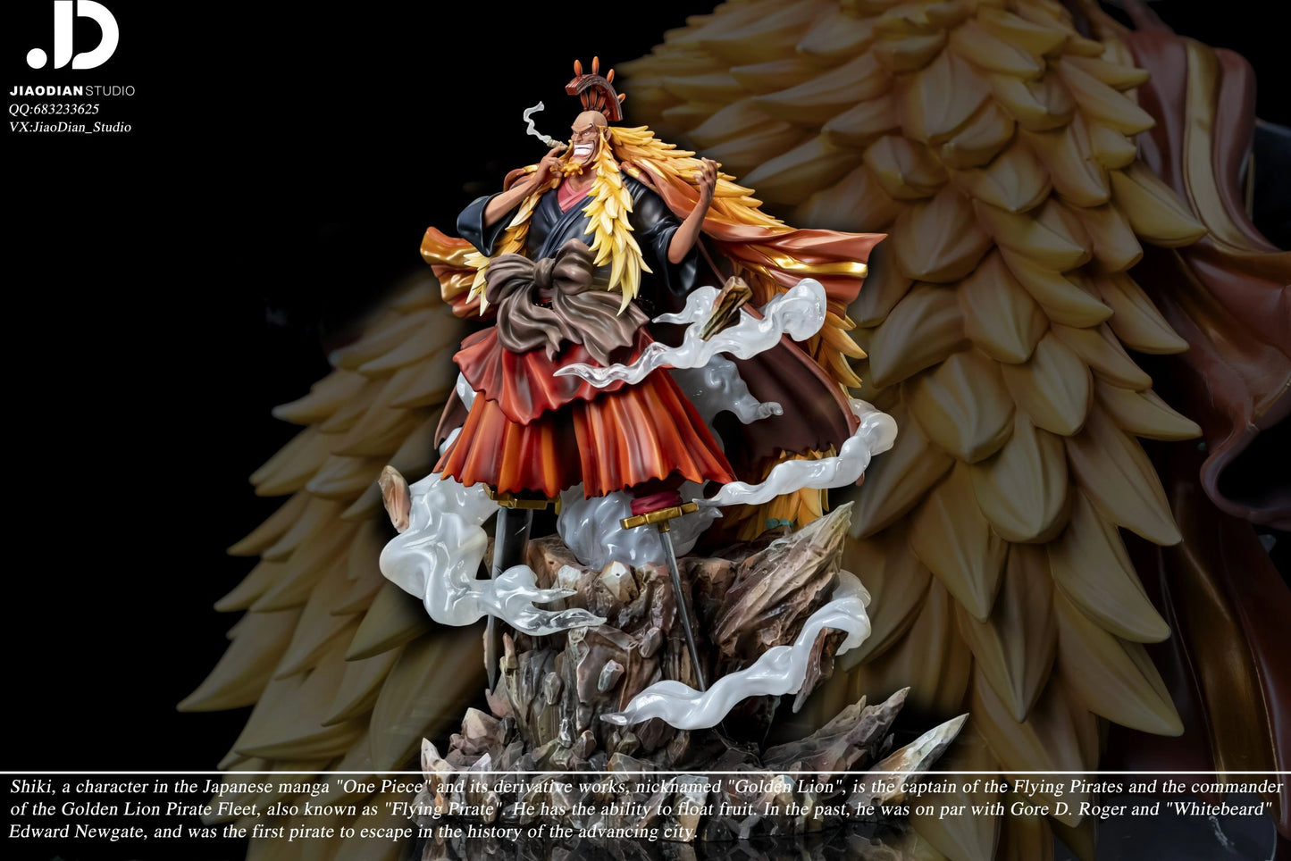 Preventa Resina Shiki "El León Dorado" Figura One Piece Jiao Dian Estudio