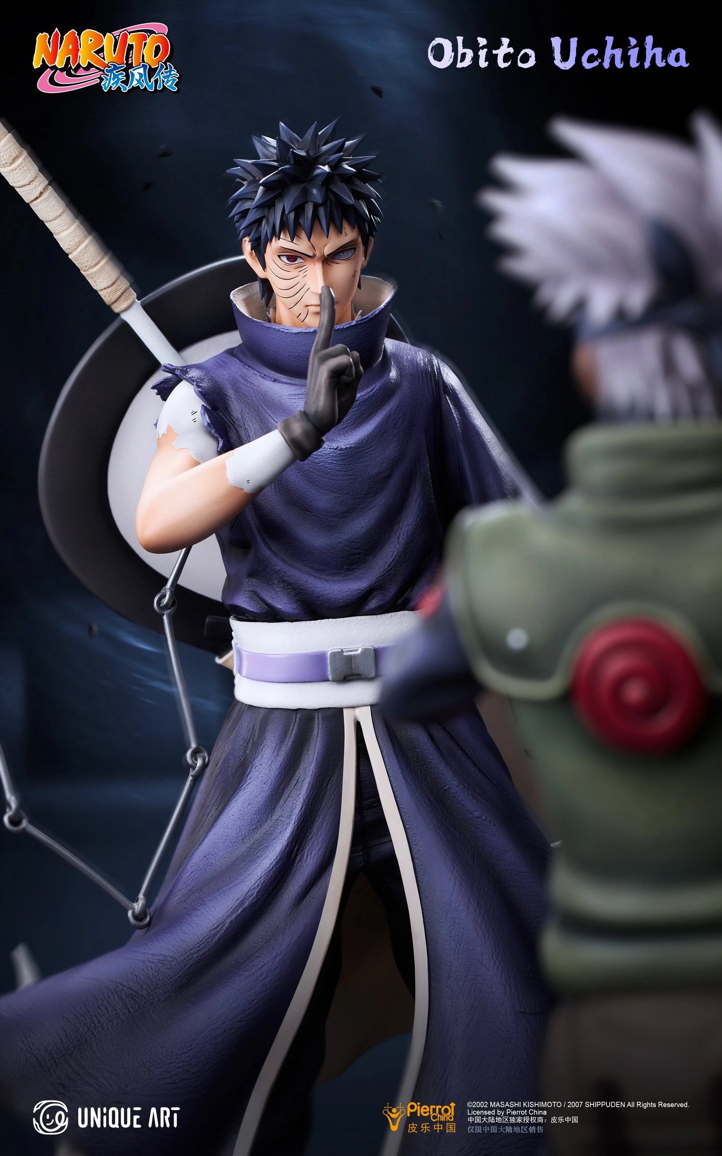 Preventa Resina Kakashi & Obito  Figura Naruto Unique Art (Licencia) Estudio
