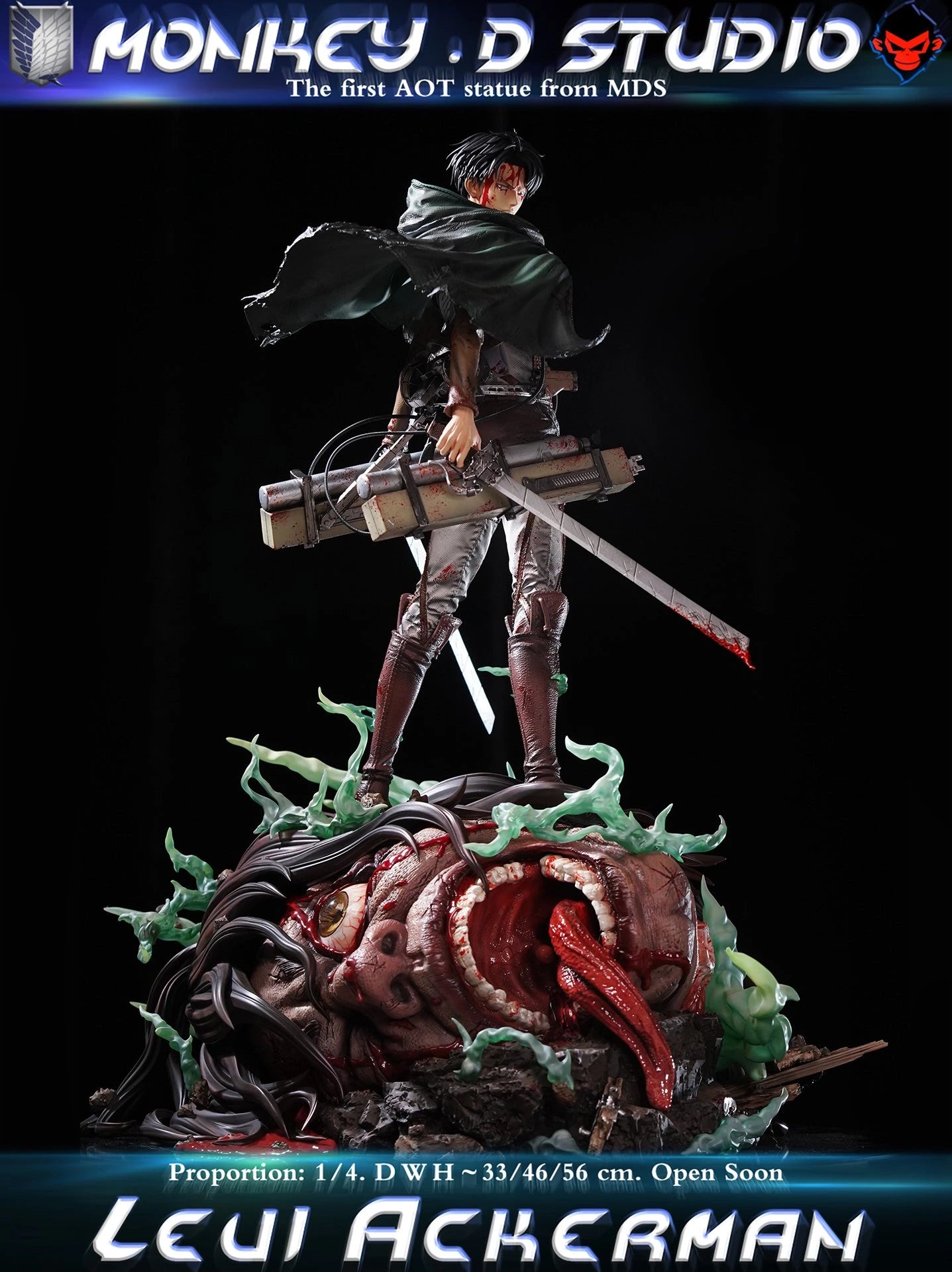 Preventa Resina Levi Ackerman Figura Attack On Titan Monkey D. Estudio