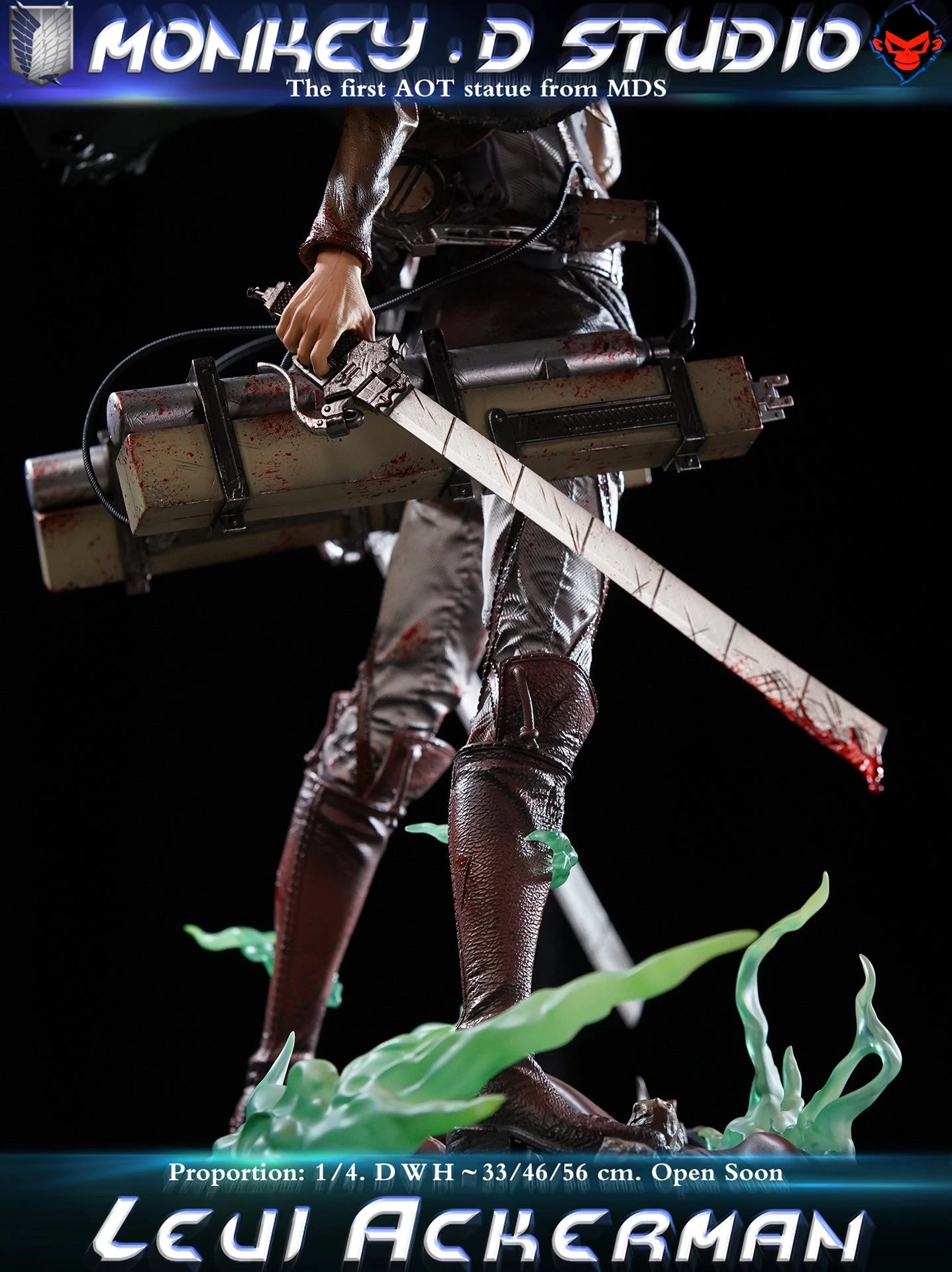 Preventa Resina Levi Ackerman Figura Attack On Titan Monkey D. Estudio