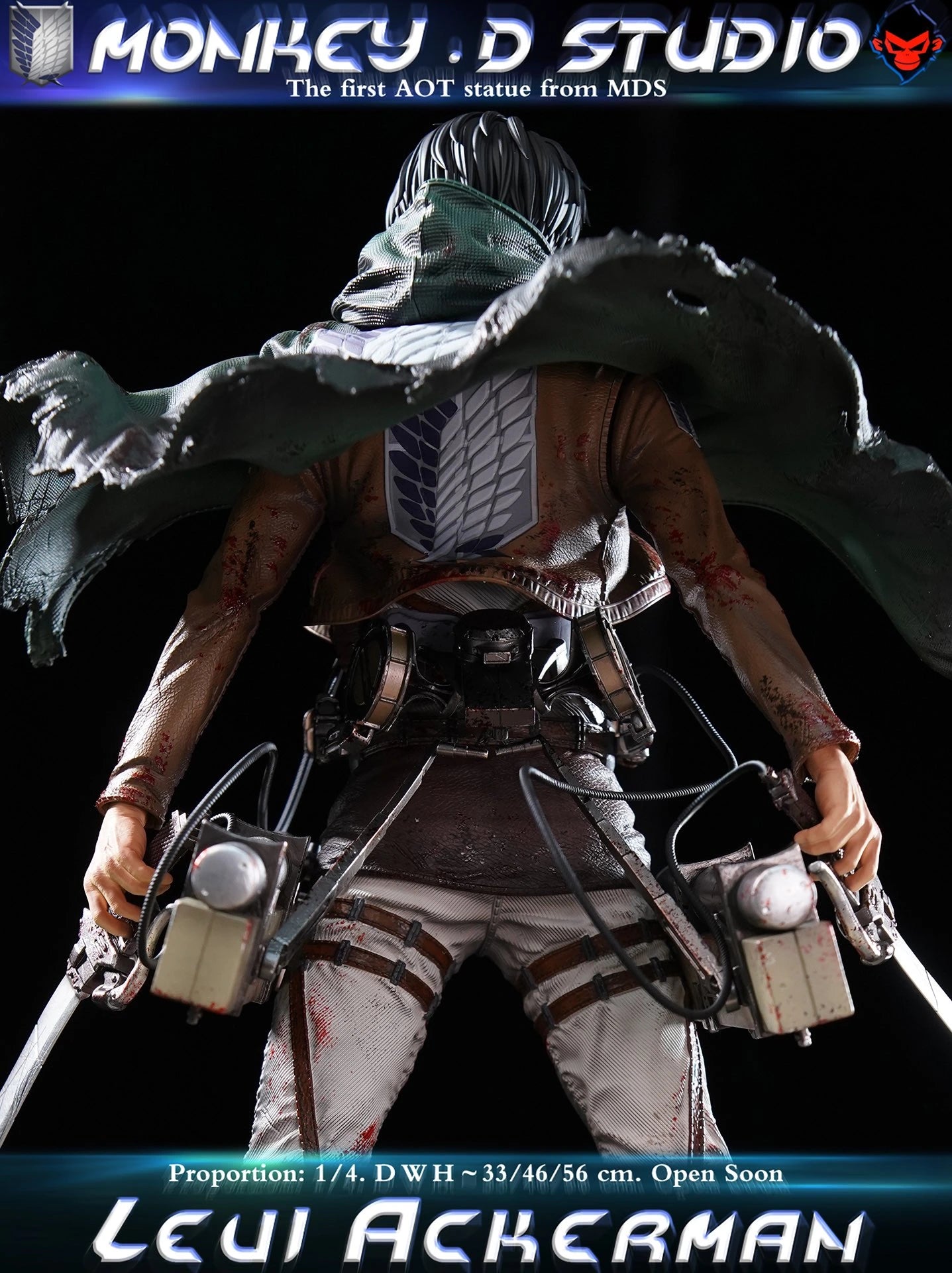 Preventa Resina Levi Ackerman Figura Attack On Titan Monkey D. Estudio