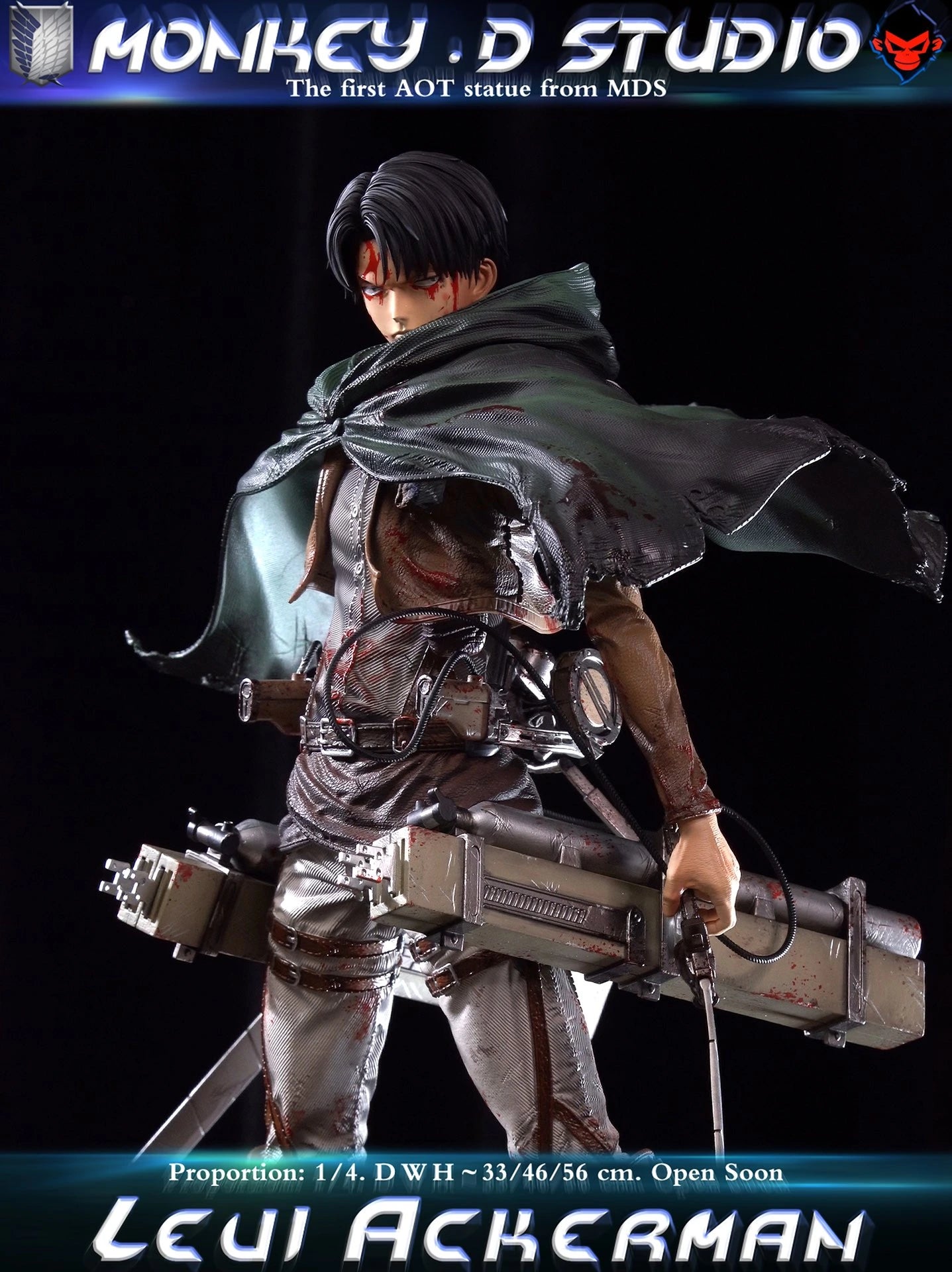 Preventa Resina Levi Ackerman Figura Attack On Titan Monkey D. Estudio