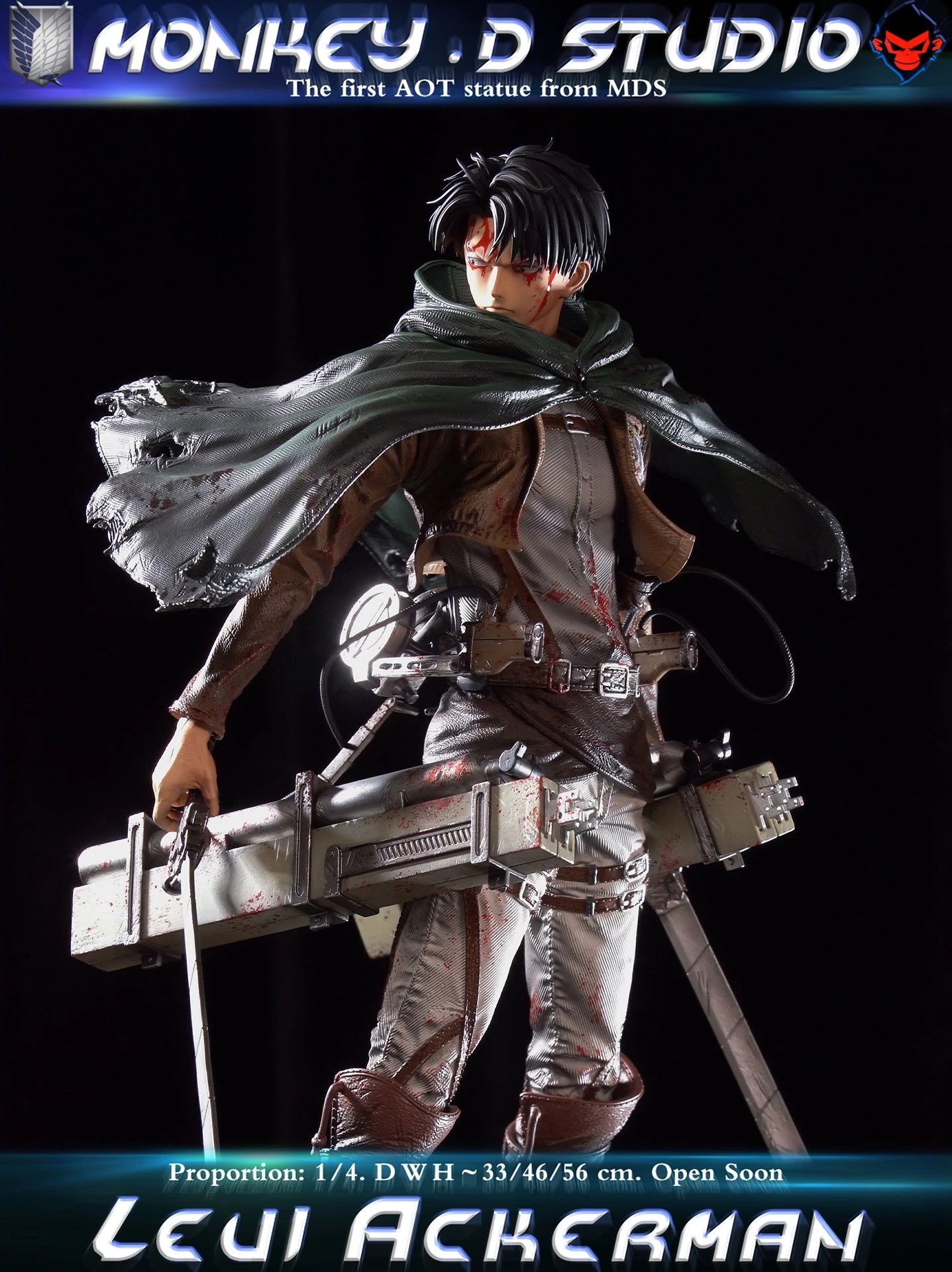 Preventa Resina Levi Ackerman Figura Attack On Titan Monkey D. Estudio