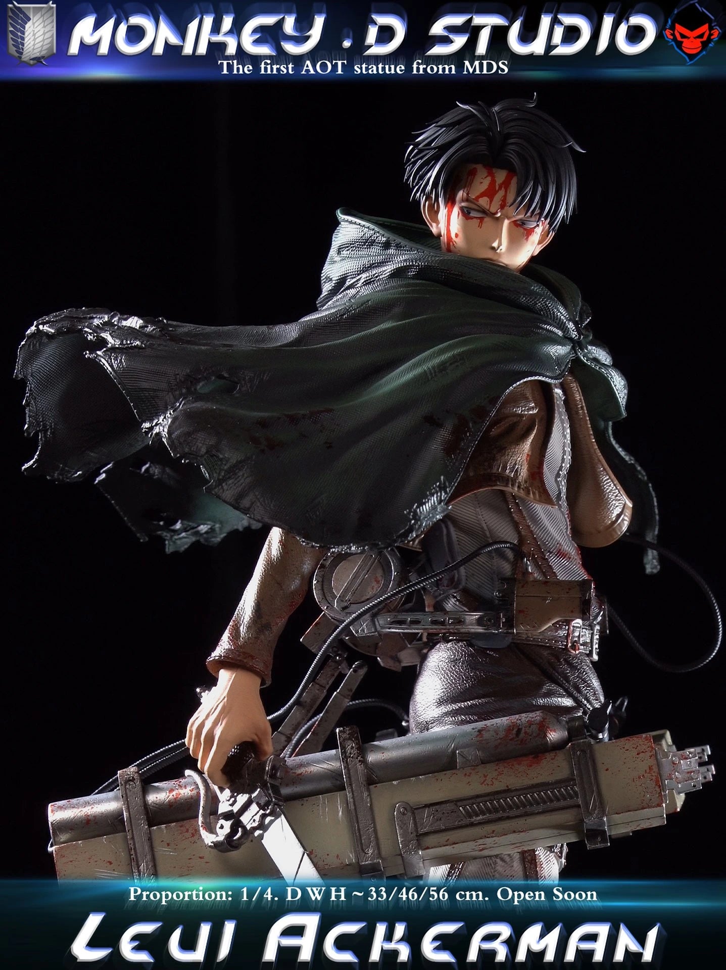 Preventa Resina Levi Ackerman Figura Attack On Titan Monkey D. Estudio