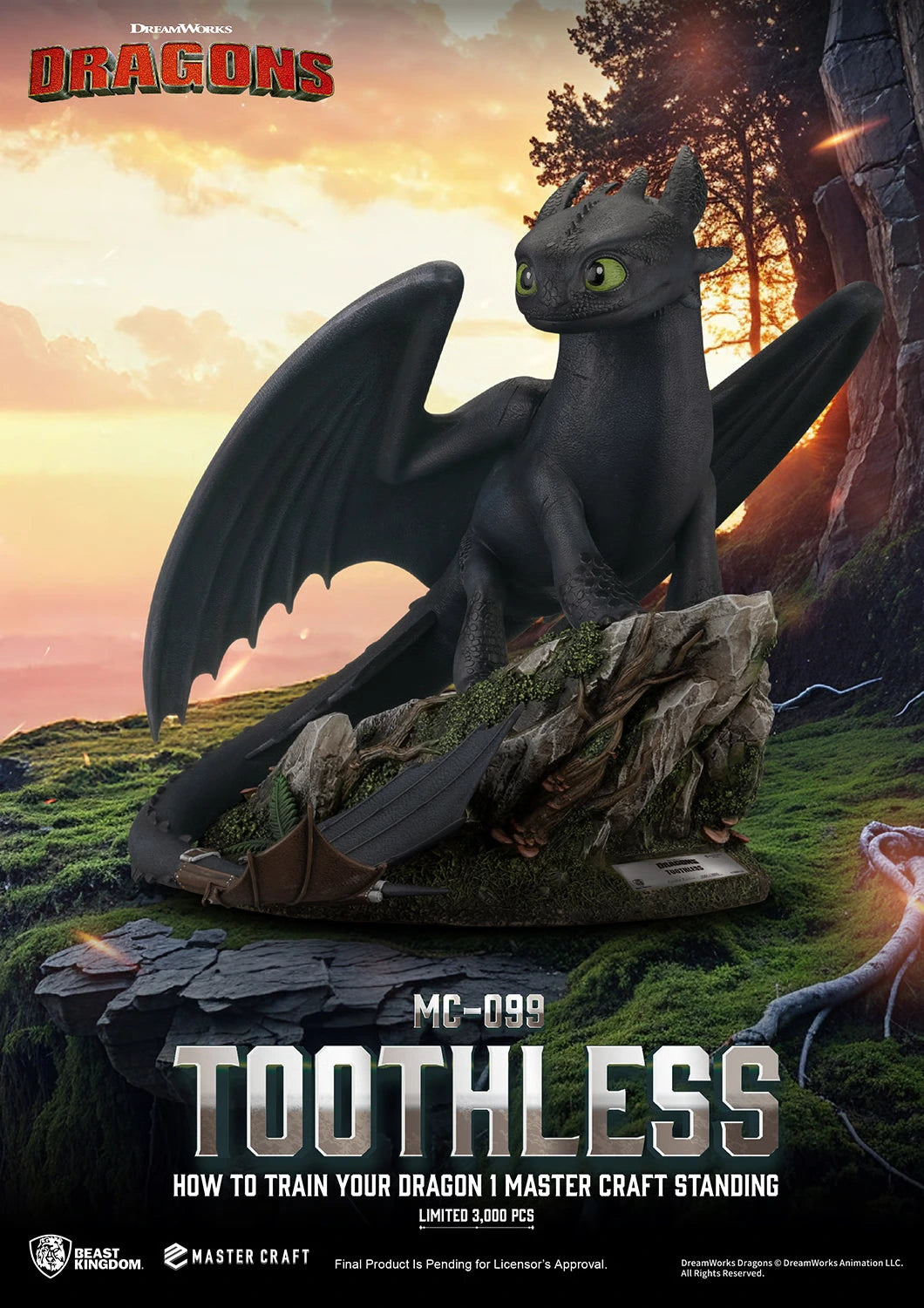 "Preventa Resina Chimuelo Figura Cómo entrenar a tu dragón 3  Beast Kingdom (Licencia) Estudio"