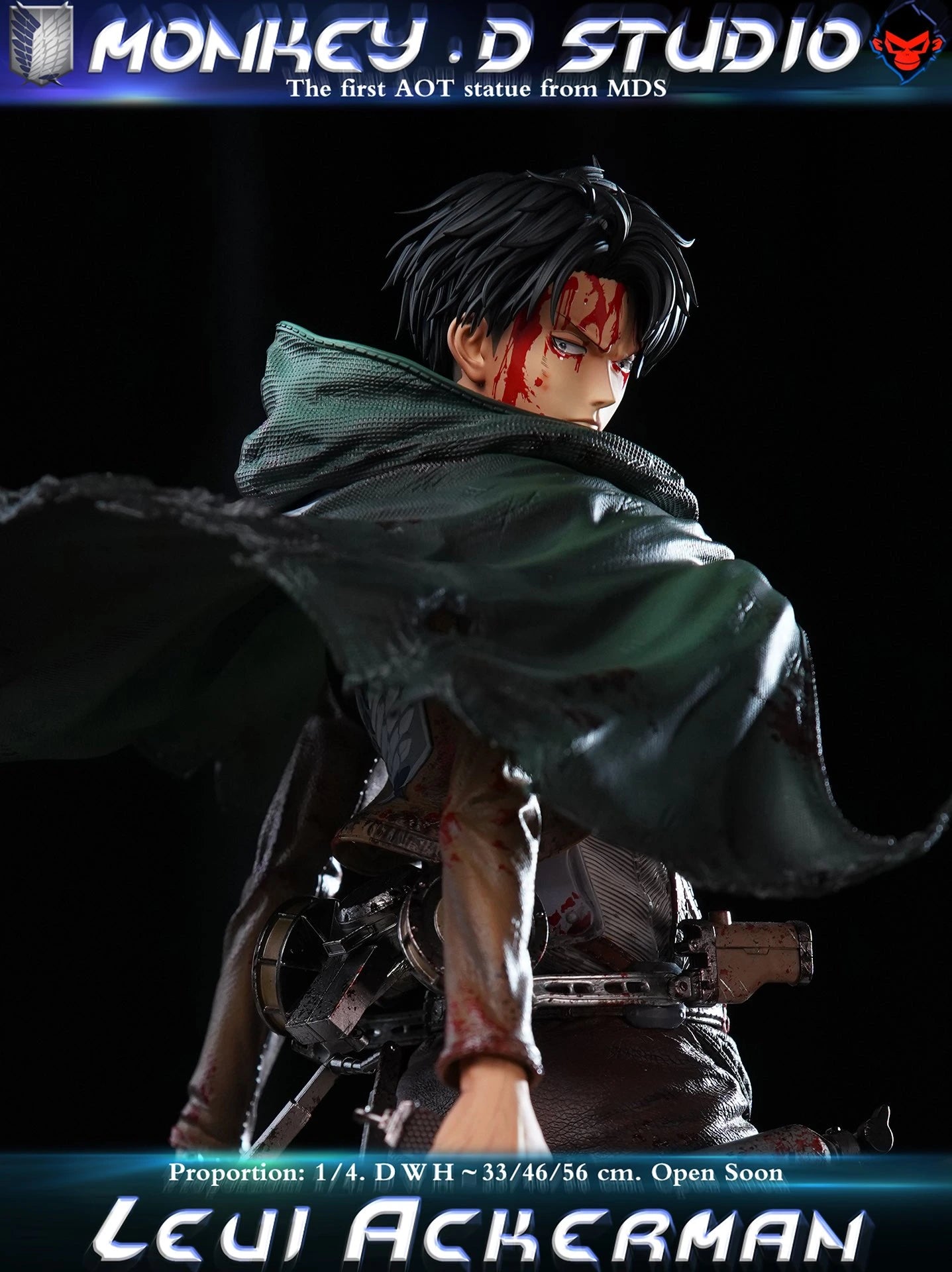 Preventa Resina Levi Ackerman Figura Attack On Titan Monkey D. Estudio