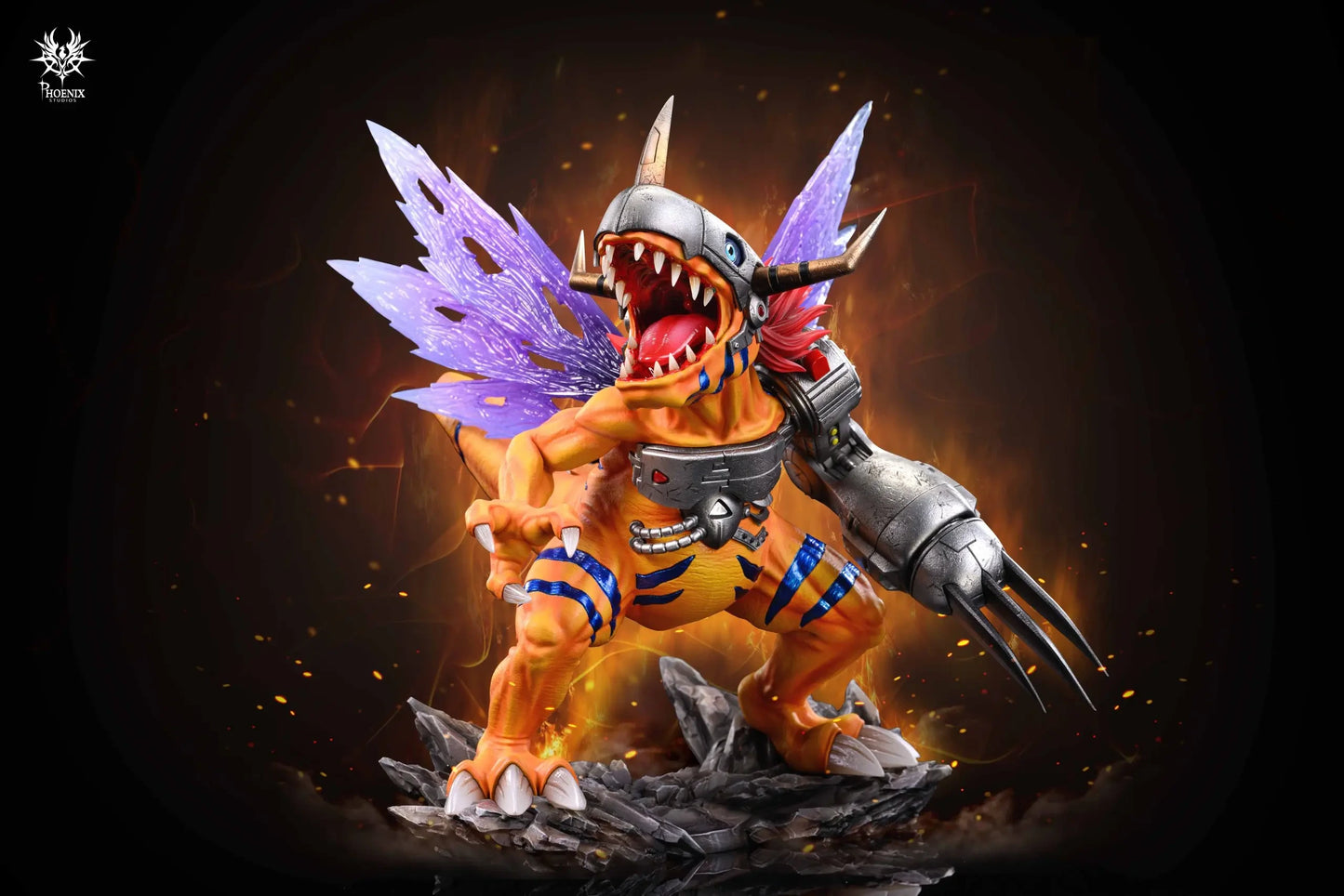 Preventa Resina MetalGreymon Figura Digimon Phoenix Estudio