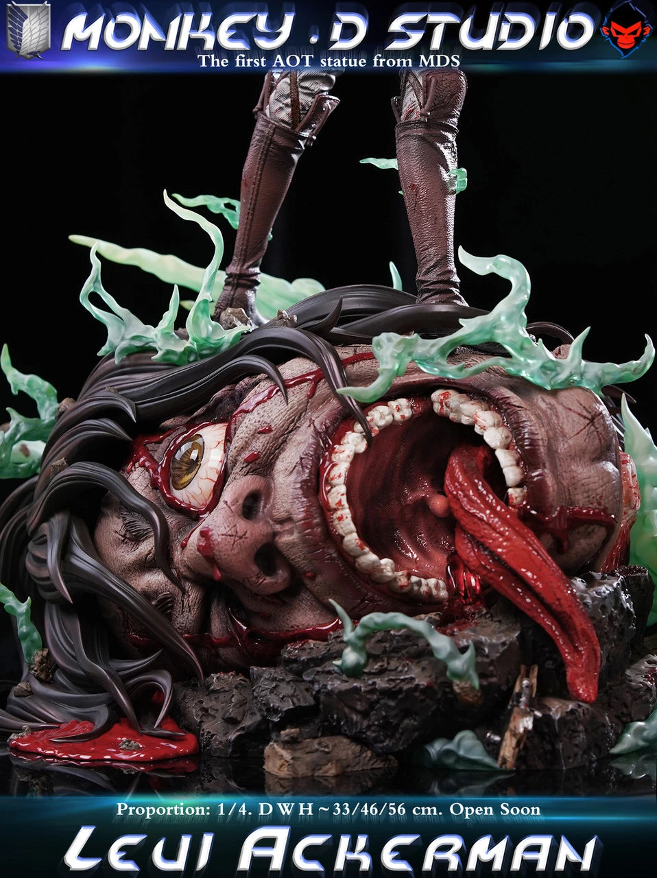 Preventa Resina Levi Ackerman Figura Attack On Titan Monkey D. Estudio
