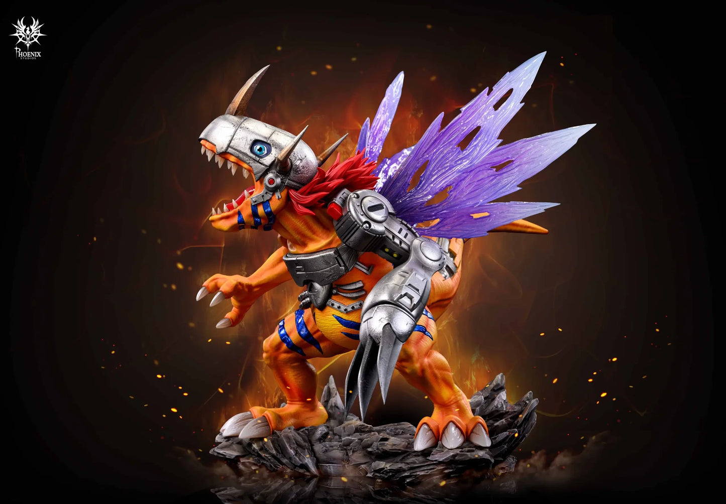 Preventa Resina MetalGreymon Figura Digimon Phoenix Estudio