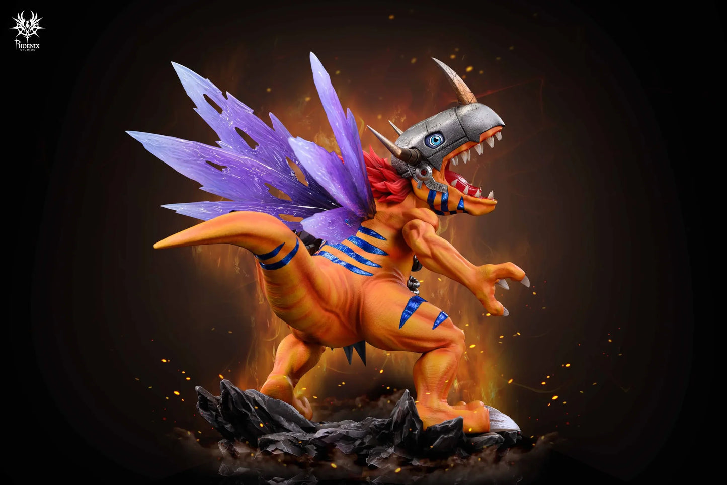 Preventa Resina MetalGreymon Figura Digimon Phoenix Estudio