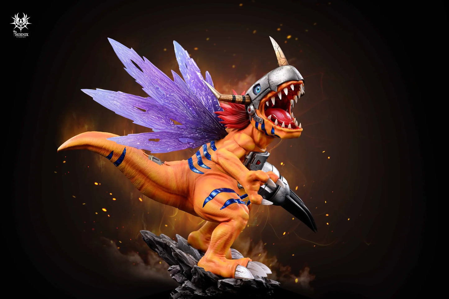 Preventa Resina MetalGreymon Figura Digimon Phoenix Estudio