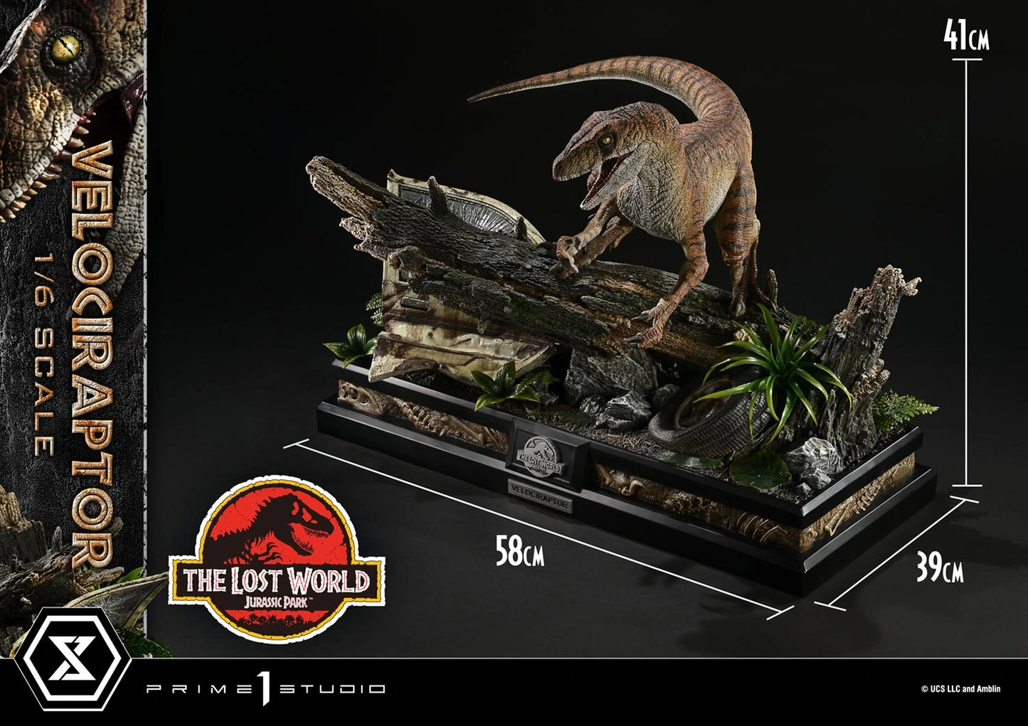 Preventa Resina Velociraptor Figura El mundo perdido: Jurassic Park  Prime 1 (Licencia) Estudio