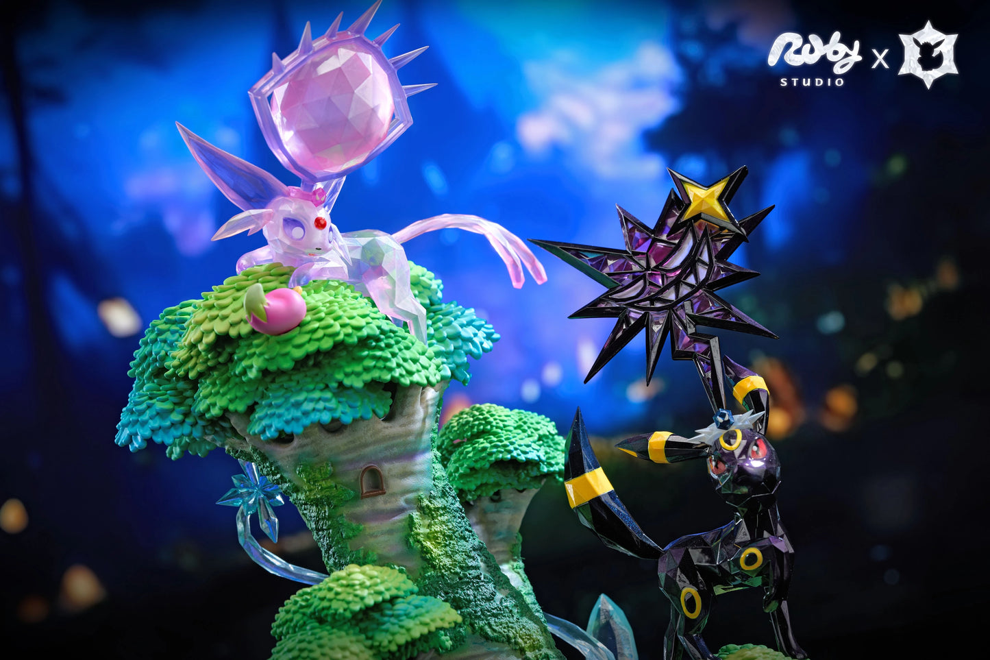 Preventa Resina Espeon & Umbreon Figura Pokemón Ruby Estudio