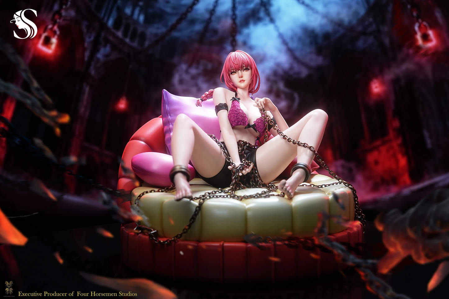 Preventa Resina Makima & Denji Figura Chainsaw Man Temptress & Four Horsemen Estudio