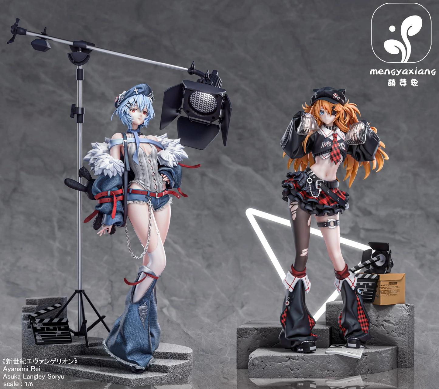 Preventa Resina Asuka Langley & Rei Ayanami Figura Evangelion MengYaXiang Estudio