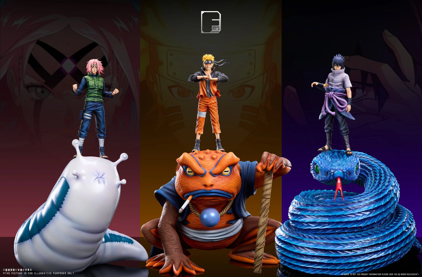 Preventa Resina Naruto, Sasuke  & Sakura Figura Naruto Dream Fly Estudio