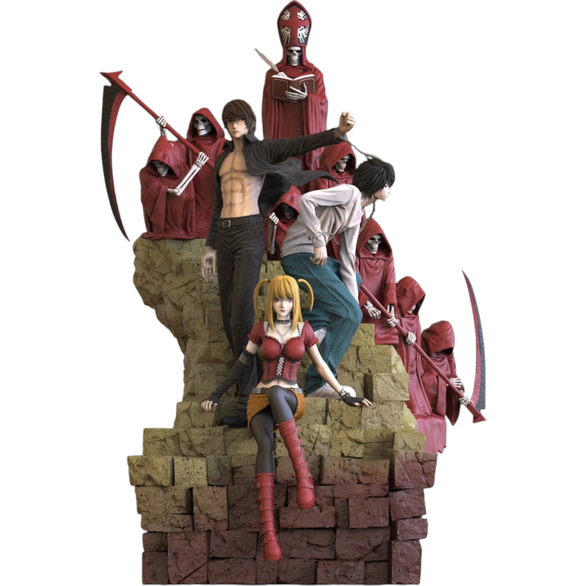 DEATH NOTE フィギュアセット Light, L, Misa Preventa Resina Light Yagami, L & Misa Amane Figura Death Note