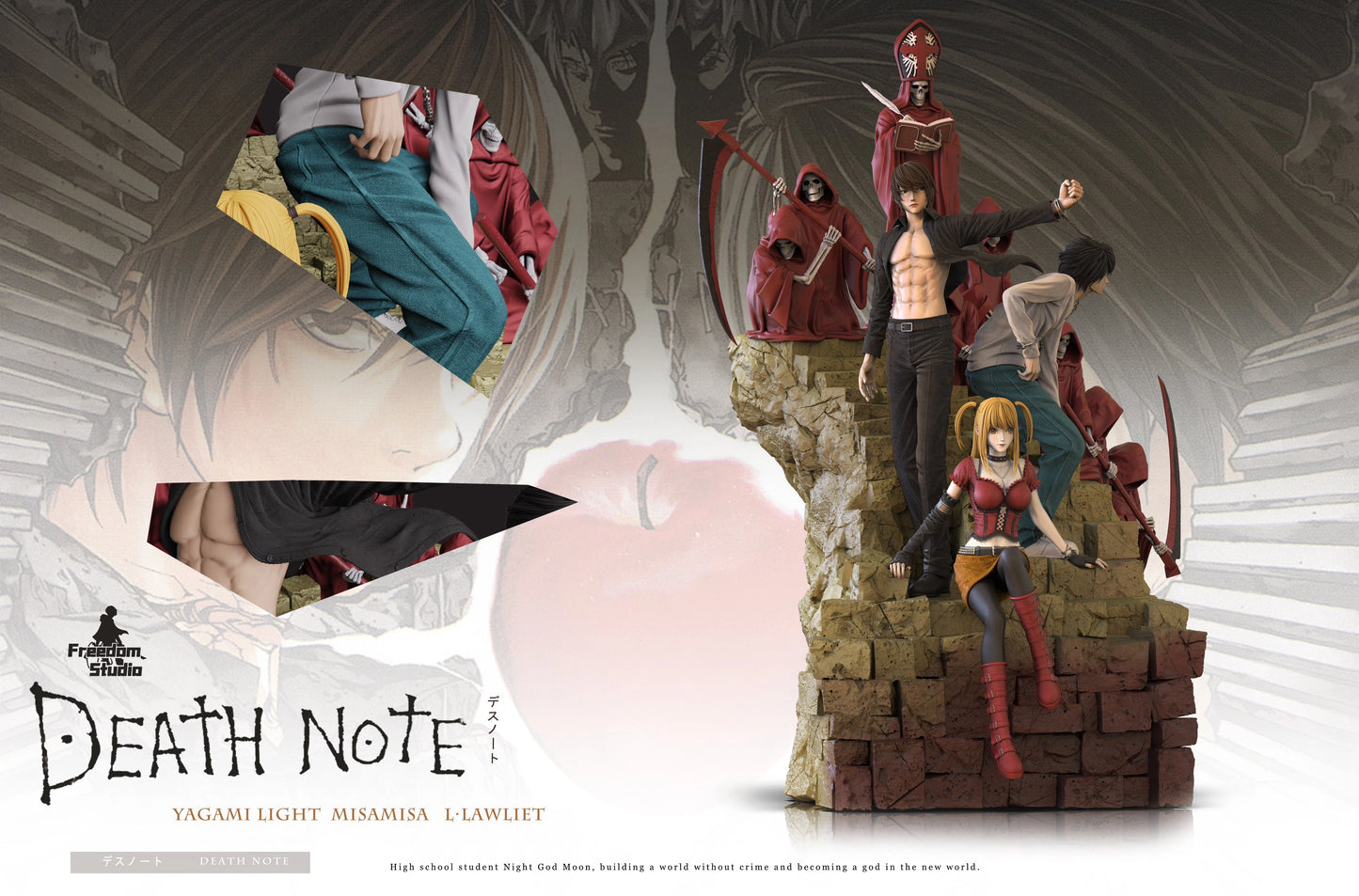 Preventa Resina Light Yagami, L & Misa Amane Figura Death Note Freedom  Estudio