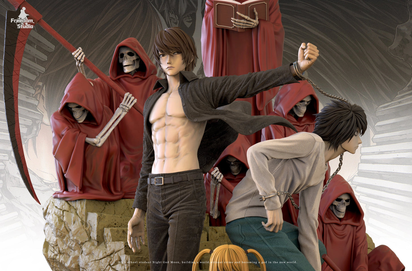 Preventa Resina Light Yagami, L & Misa Amane Figura Death Note Freedom  Estudio