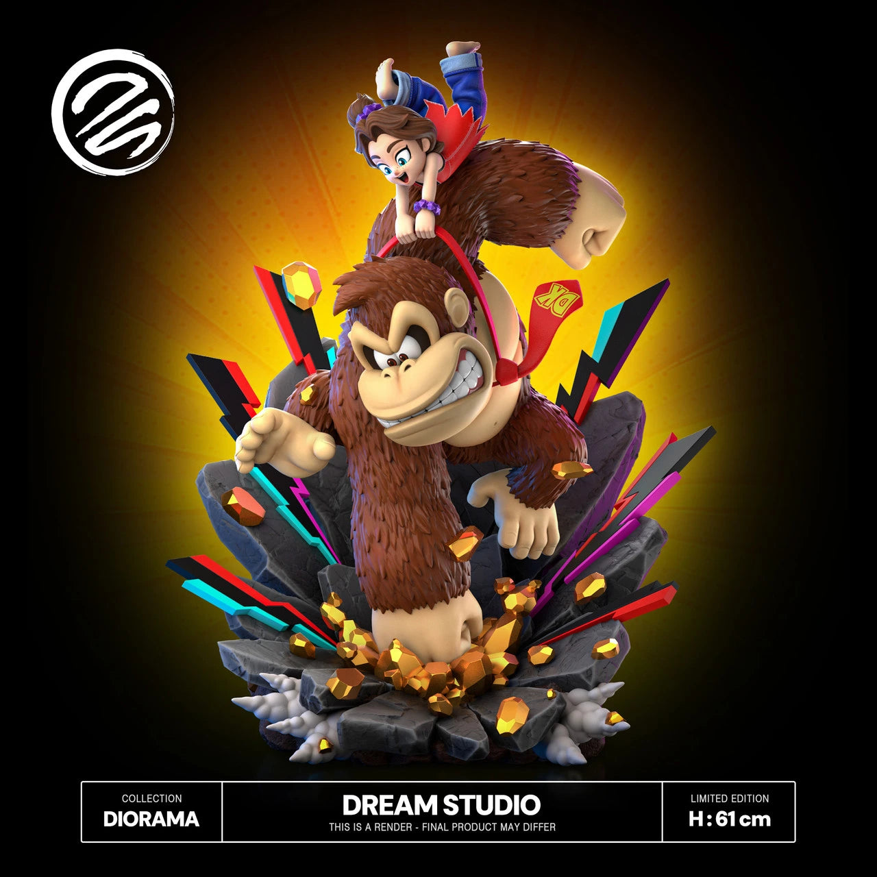 Preventa Resina Kong & Pauline Figura Donkey Kong Bananza  Dream Hunter  Estudio