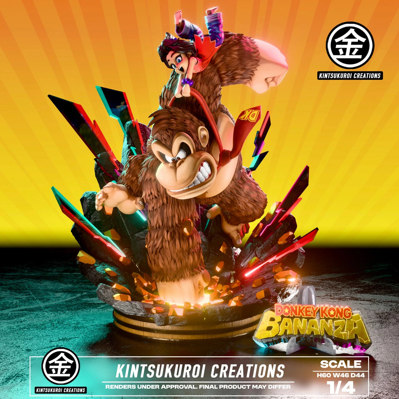 Preventa Resina Kong & Pauline Figura Donkey Kong Bananza  Kintsukuroi Creations Estudio