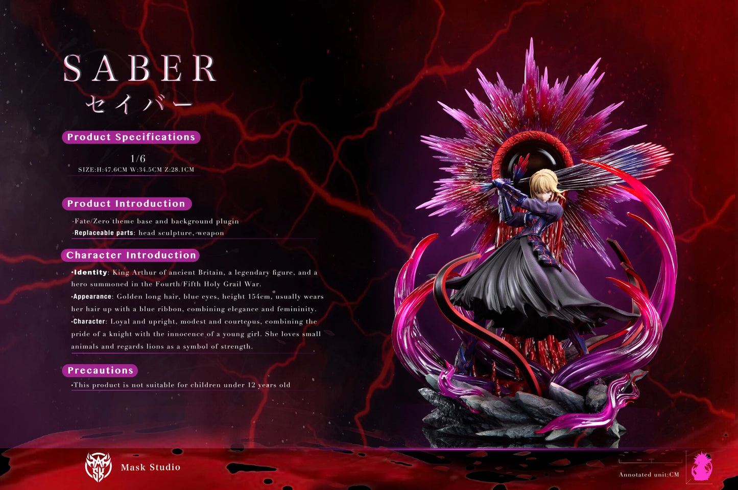 Preventa Resina Artoria Pendragon "Saber Alter" Figura Fate/Stay Night Mask  Estudio