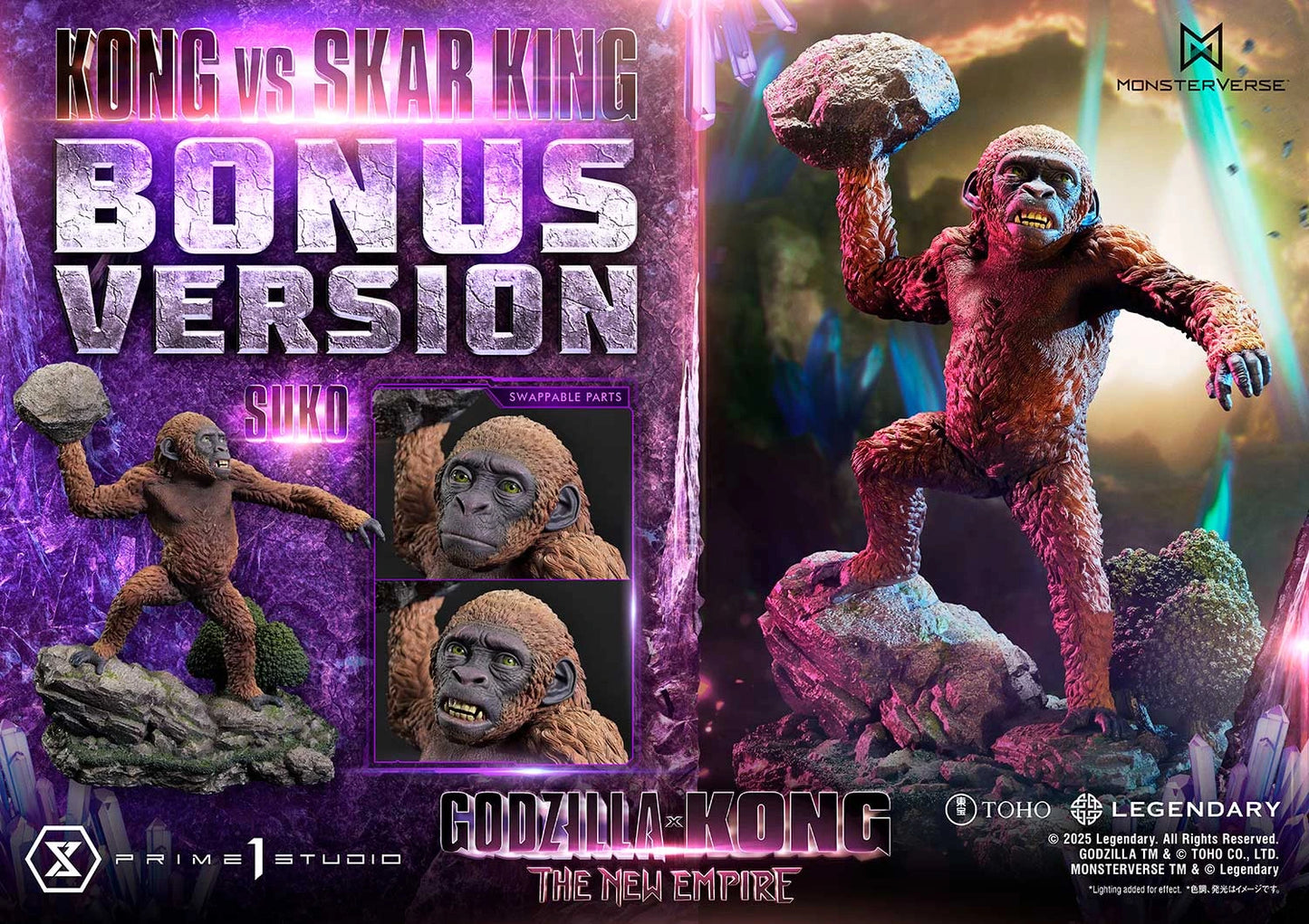 Preventa Resina Kong vs Skar King Figura Godzilla y Kong: El nuevo imperio  Prime 1 (Licencia) Estudio