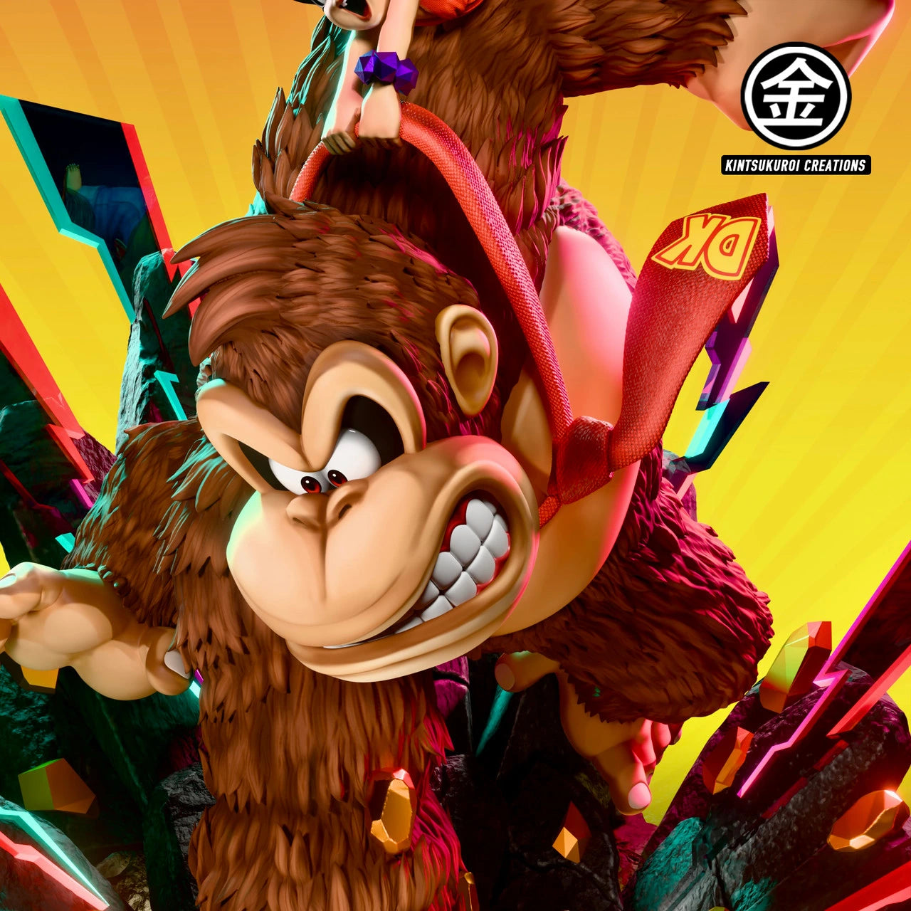 Preventa Resina Kong & Pauline Figura Donkey Kong Bananza  Kintsukuroi Creations Estudio