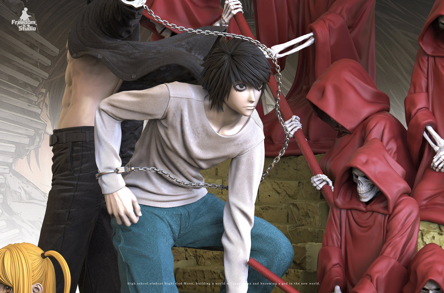 Preventa Resina Light Yagami, L & Misa Amane Figura Death Note Freedom  Estudio
