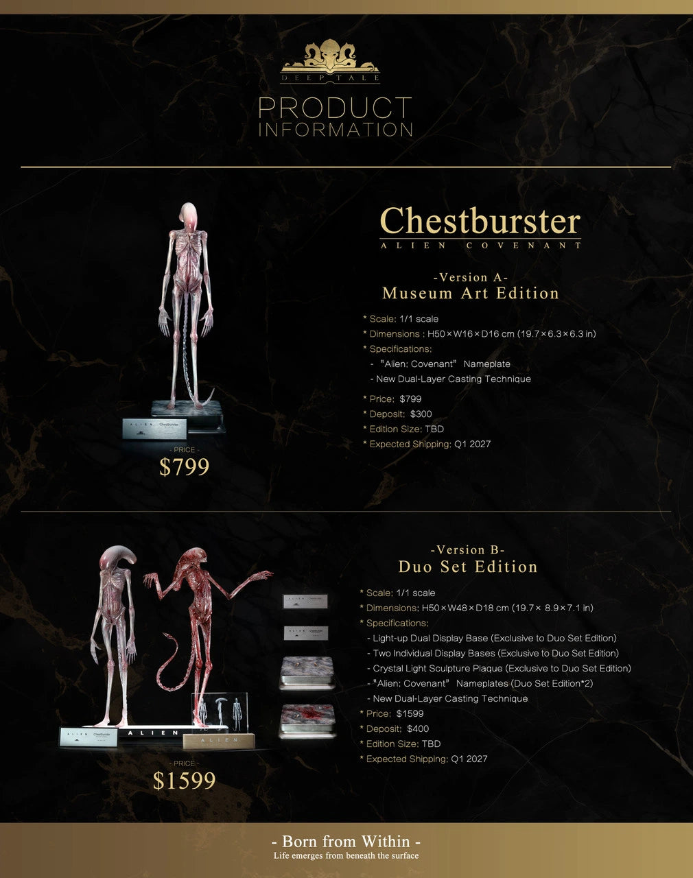 "Preventa Resina Alien Figura Alien: Covenant  Deep Tale Estudio"