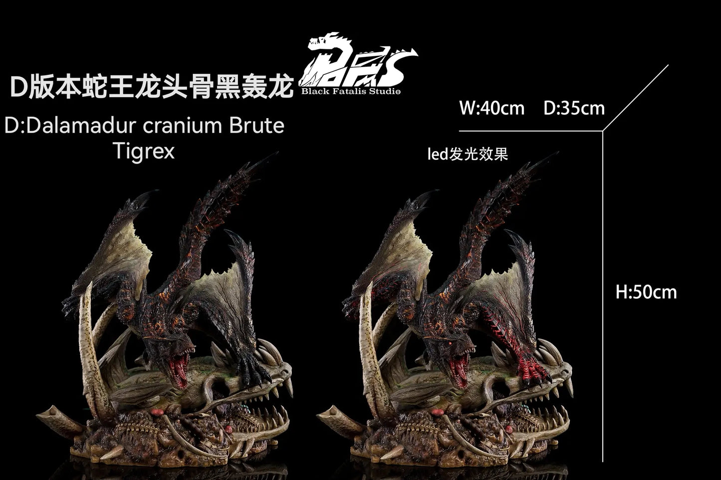 Preventa Resina Tigrex Figura Monster Hunter BlackFatalis Estudio