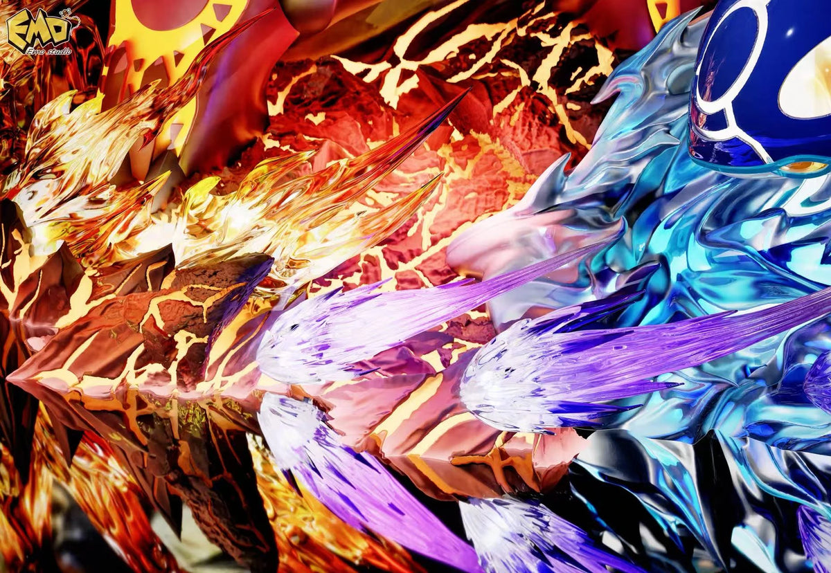 Preventa Resina Mega Rayqueaza, Primal Groudon & Primal Kyogre Figura Pokemón EMO Estudio