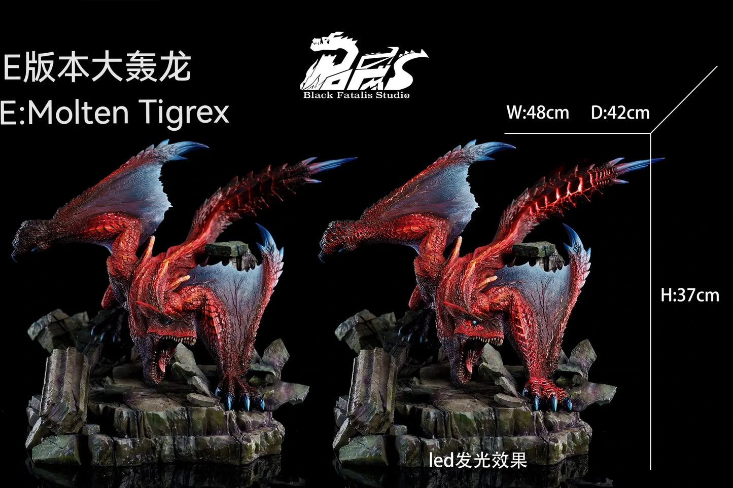 Preventa Resina Tigrex Figura Monster Hunter BlackFatalis Estudio