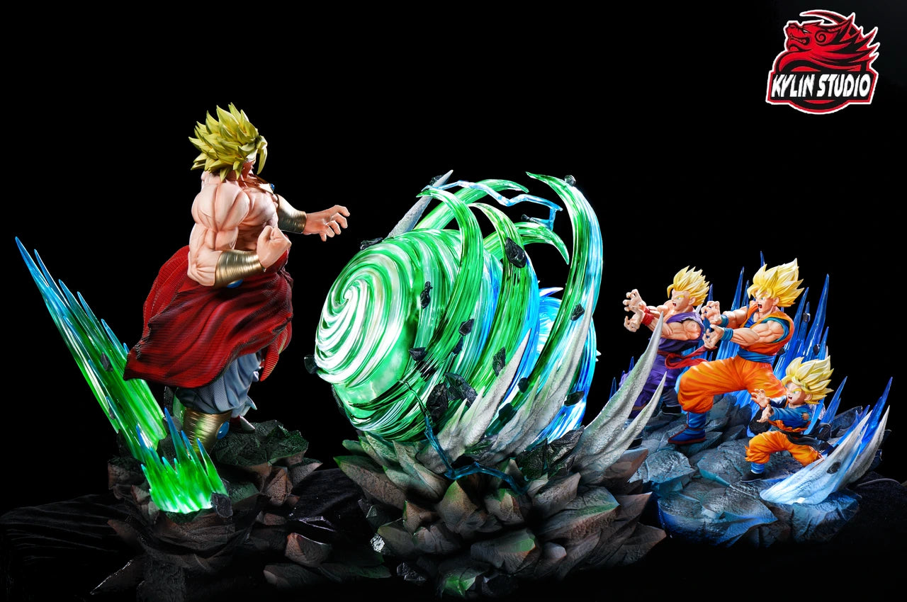 Preventa Resina Broly vs Goku, Gohan & Gotenks Figura Dragon Ball Kylin Estudio