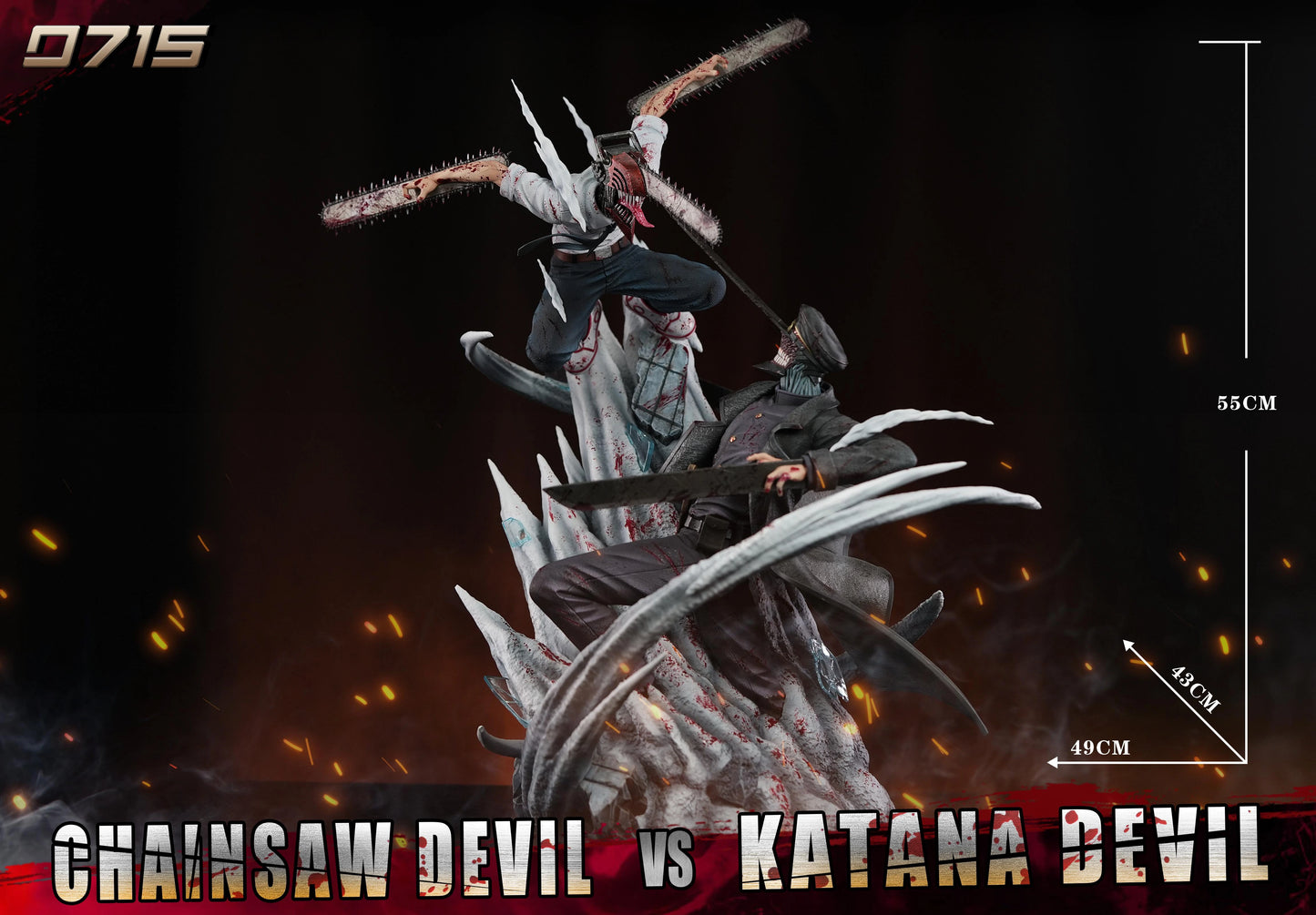 Preventa Resina Denji vs Demonio Katana Figura Chainsaw Man 715 Estudio
