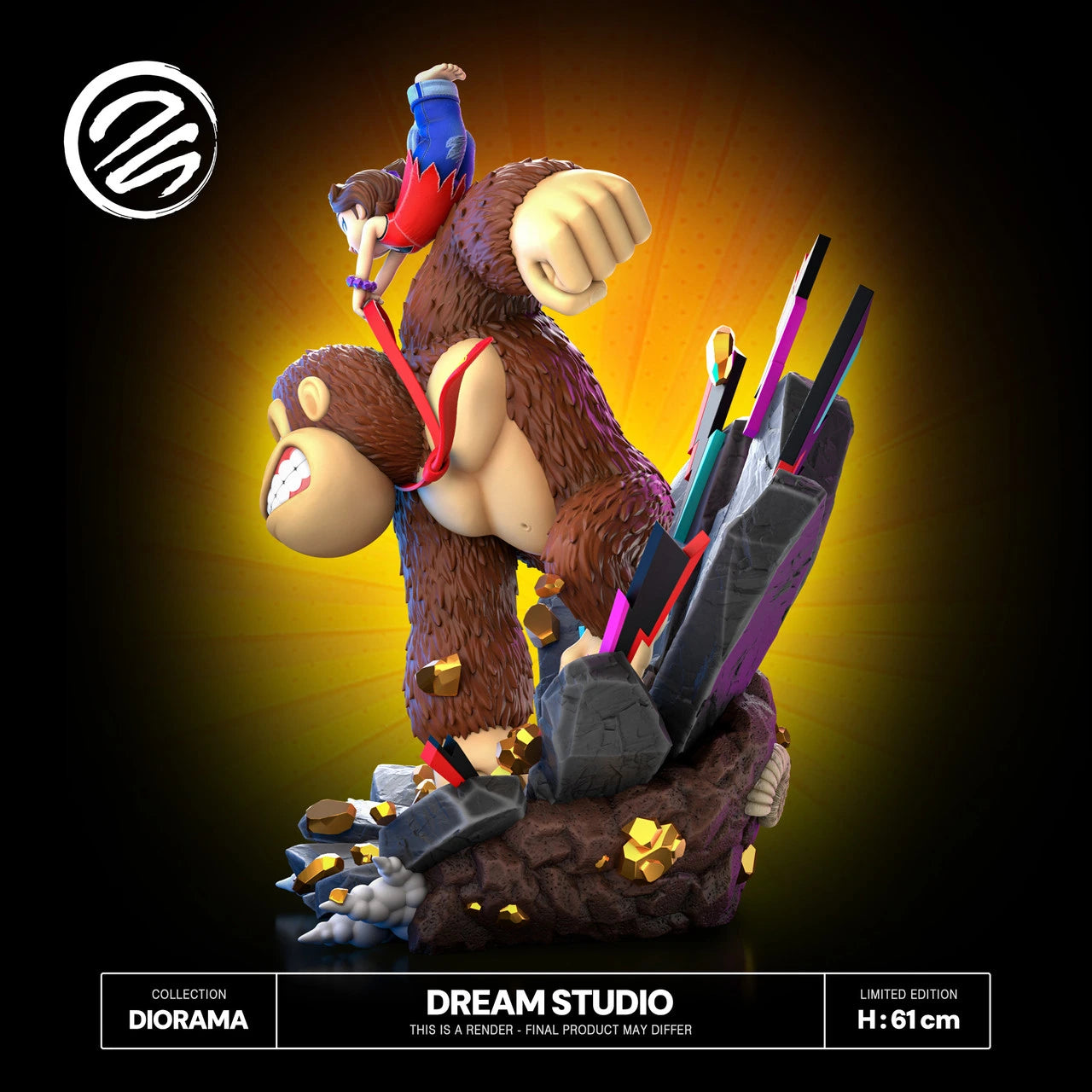 Preventa Resina Kong & Pauline Figura Donkey Kong Bananza  Dream Hunter  Estudio