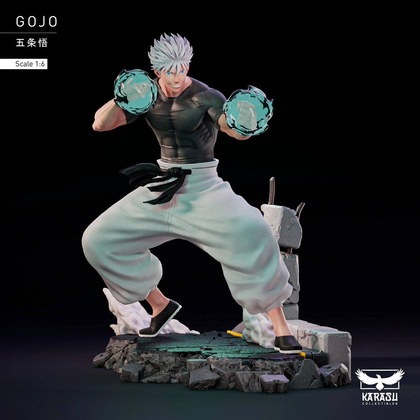 Preventa Resina Satoru Gojo Figura Jujutsu Kaisen Karasu Collectibles Estudio