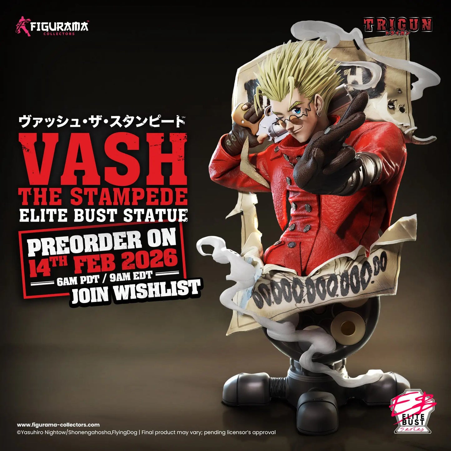 "Preventa Resina Vash Estampida  Figura Trigun Figurama Collectors (Licencia) Estudio"