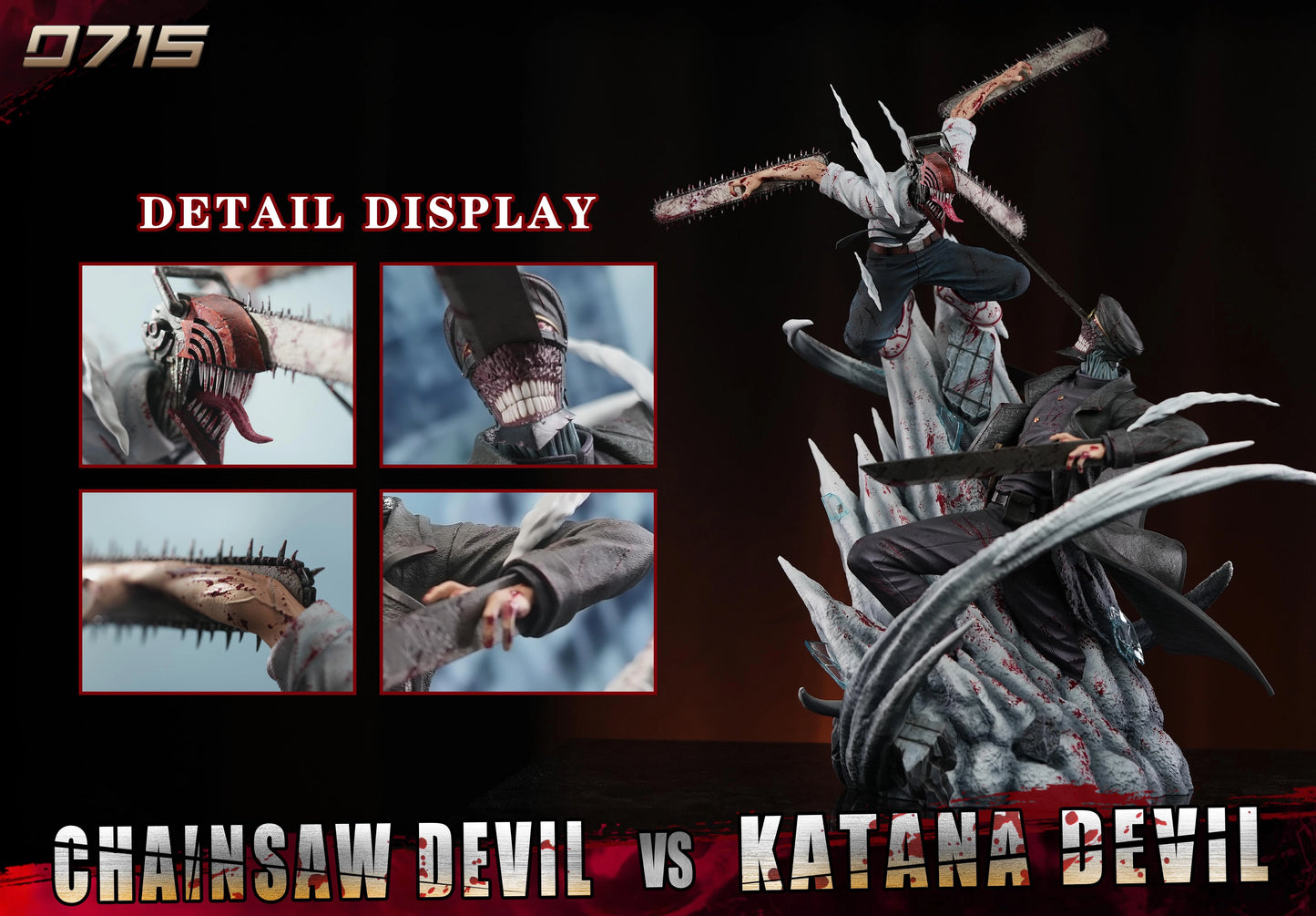 Preventa Resina Denji vs Demonio Katana Figura Chainsaw Man 715 Estudio