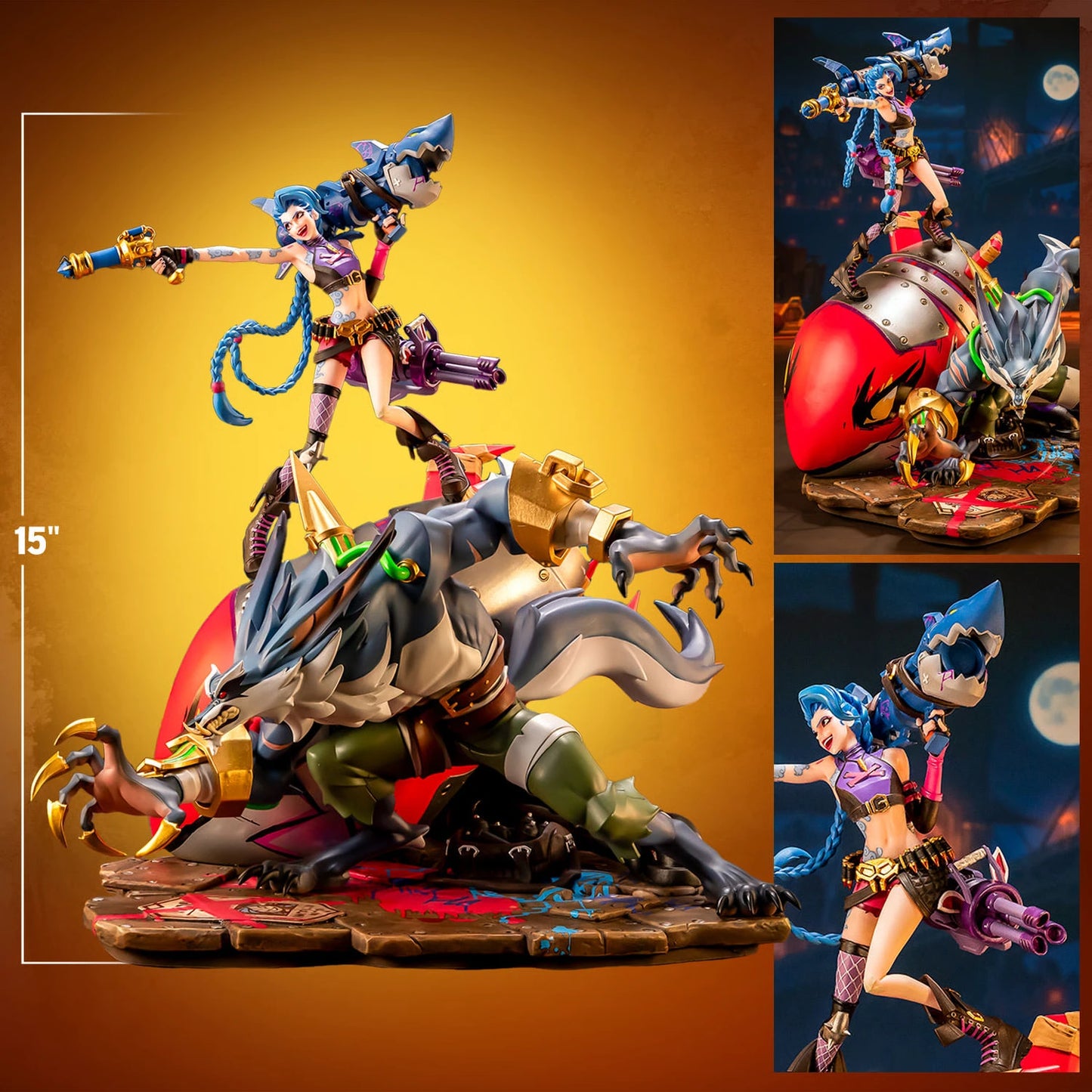 Preventa Resina Jinx & Warwick Figura League of Legends PureArts (Licencia) Estudio